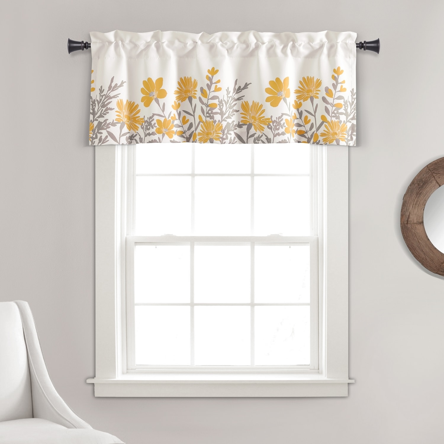 Lush Decor 21T011677 18-Inches Yellow Polyester Rod pocket Valance