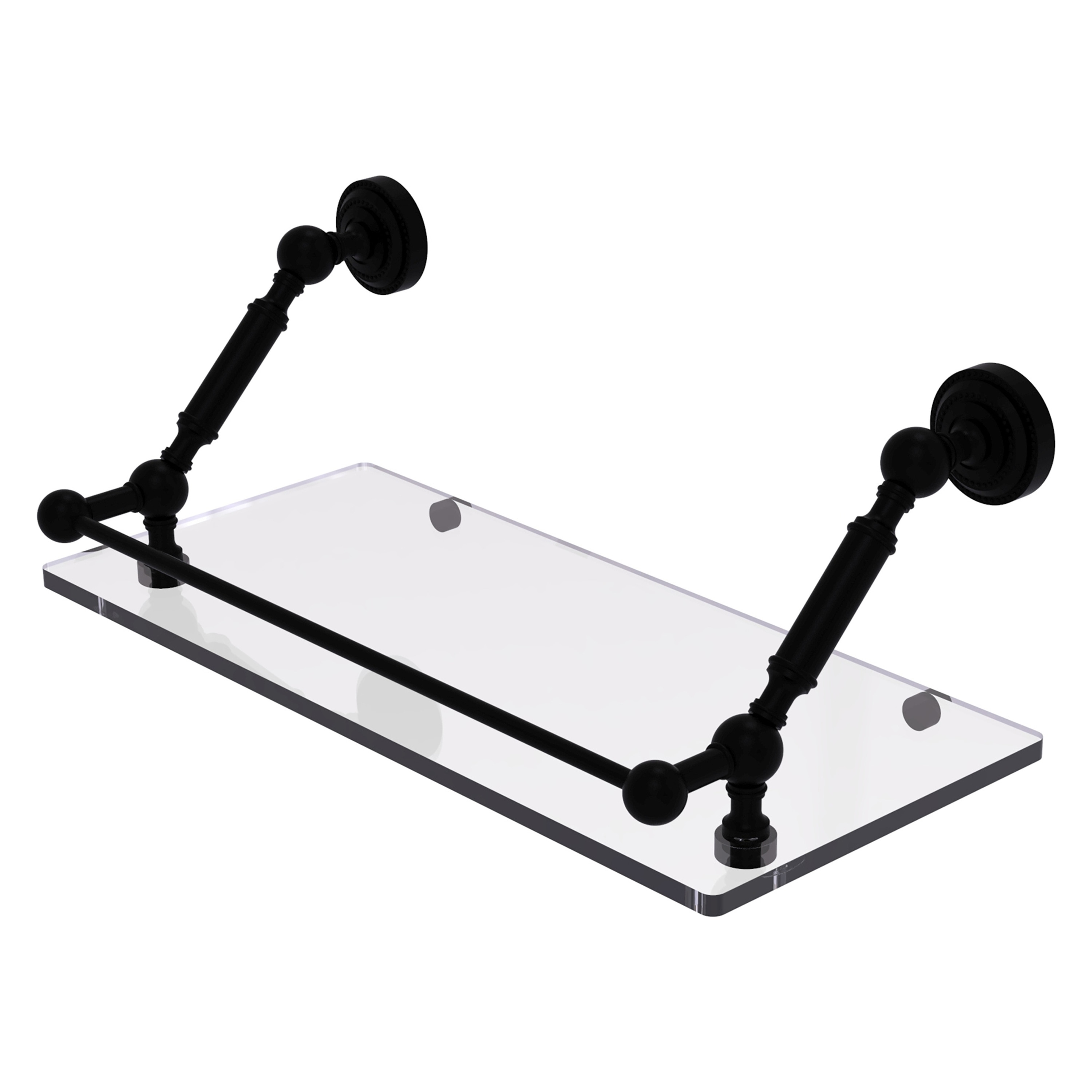 Allied Brass DT-1-18-GAL-BKM Dottingham Matte Black Wall mount Bathroom Shelf ( 18-in x 7.3-in x 8-in )