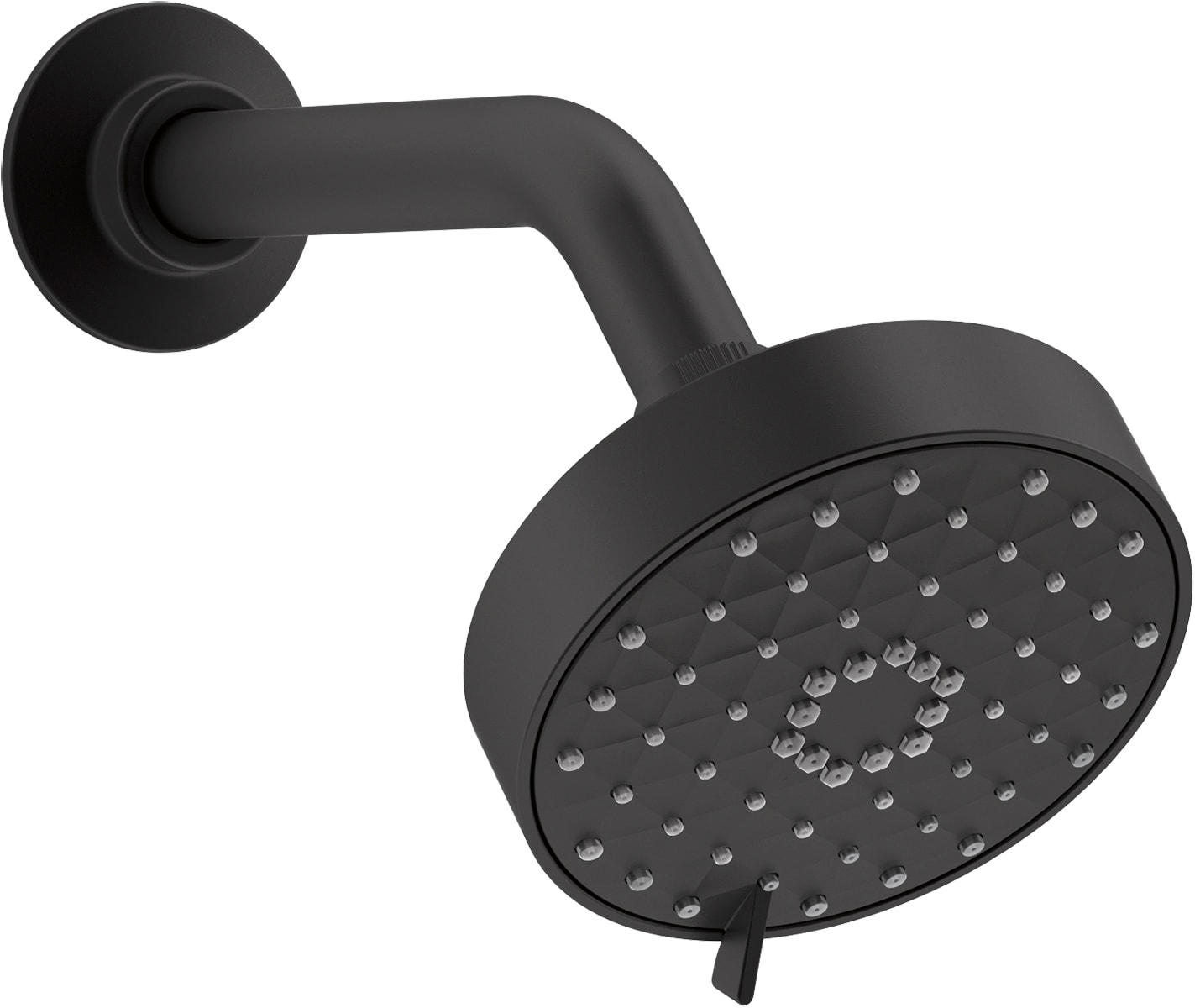 KOHLER Matte Black Round Fixed Showerhead Shower Head 2-GPM (7.6-LPM ...