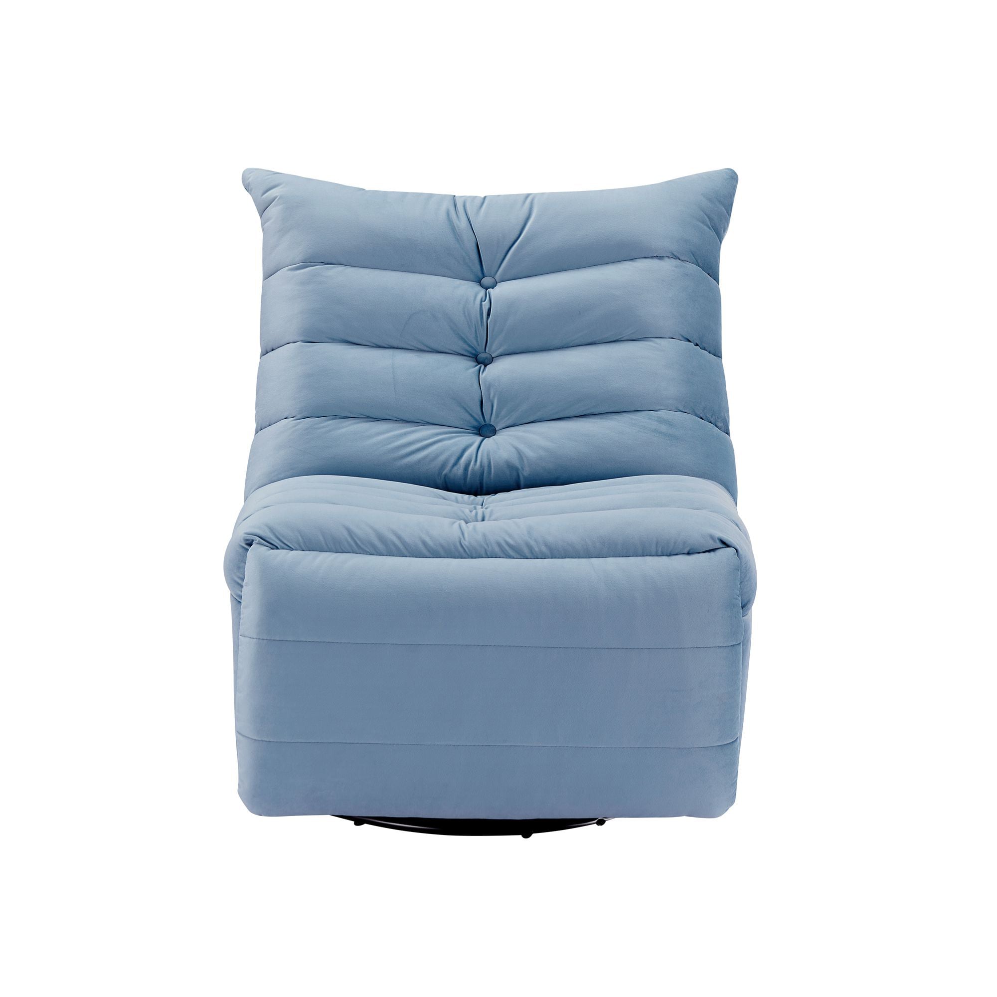 Bybafun YD2700035 Casual Blue Velvet Swivel Accent Chair