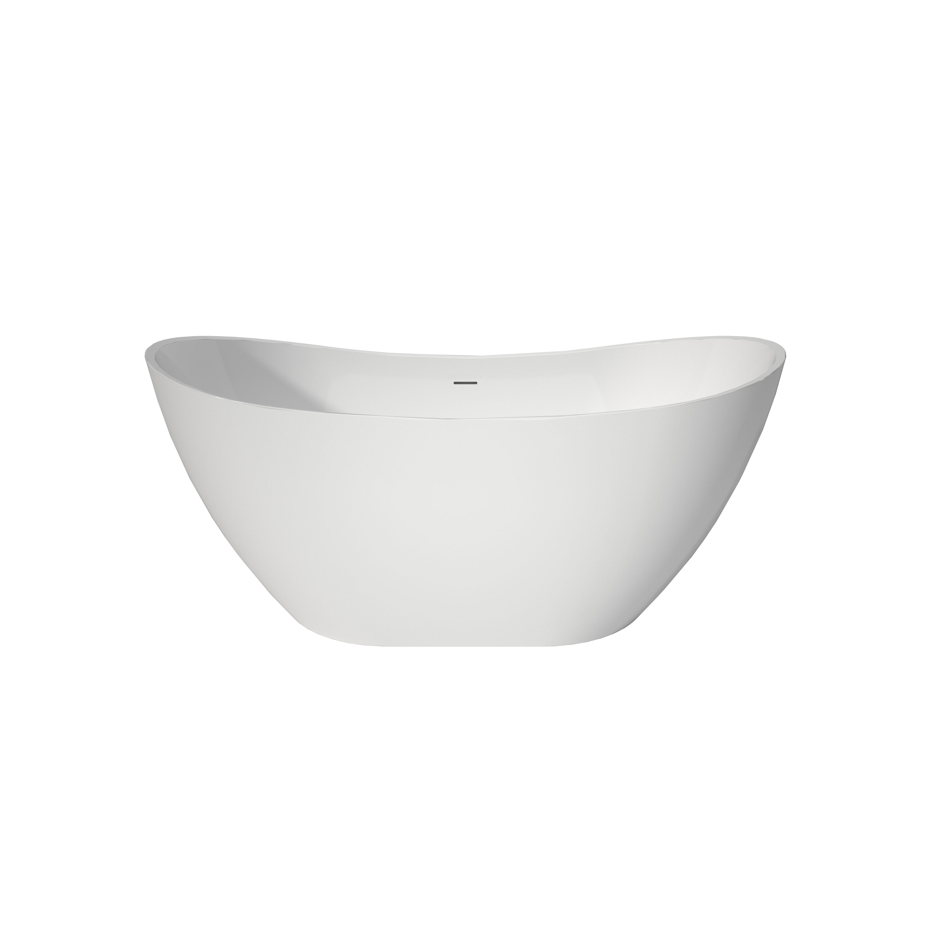 Tatayosi RY-380650 60 × 29 Inch White Upgrade Acrylic Freestanding Soaking Bathtub - Thumbnail