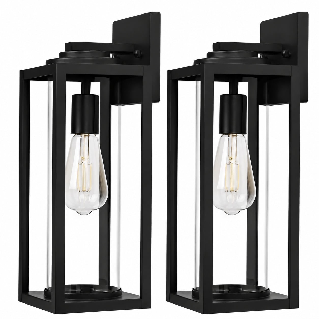 Aoibox  Oil Rubbed Bronze 2 Pack Dusk to Dawn Integrated LED Outdoor Waterproof Wall Pack Light Fixture for Porch and Front Doo