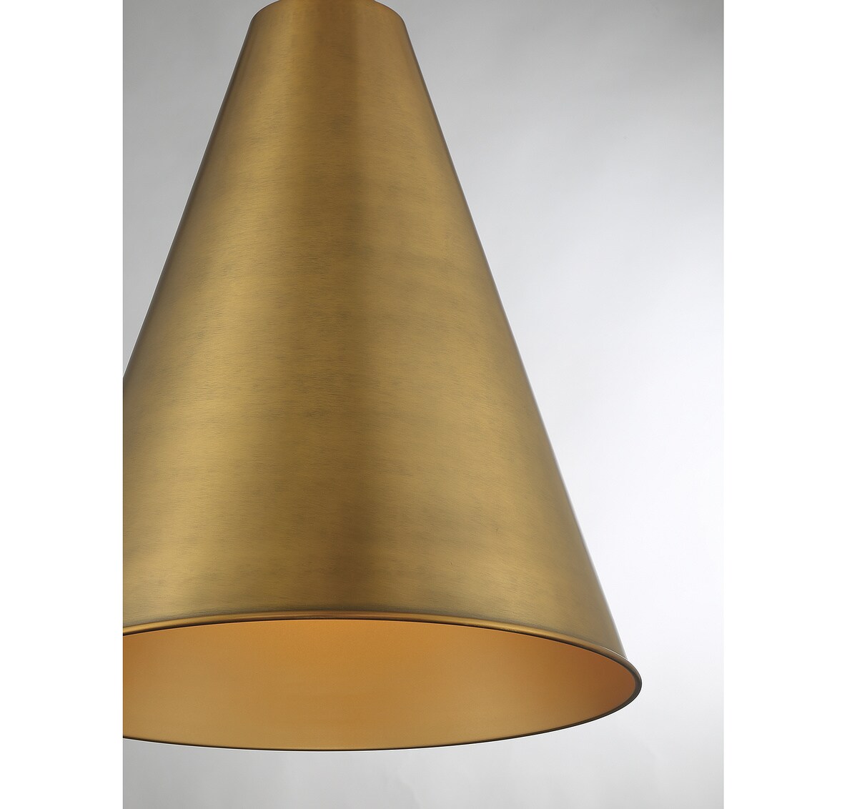 Contemporary Matte Black and Brass 1-Light Pendant
