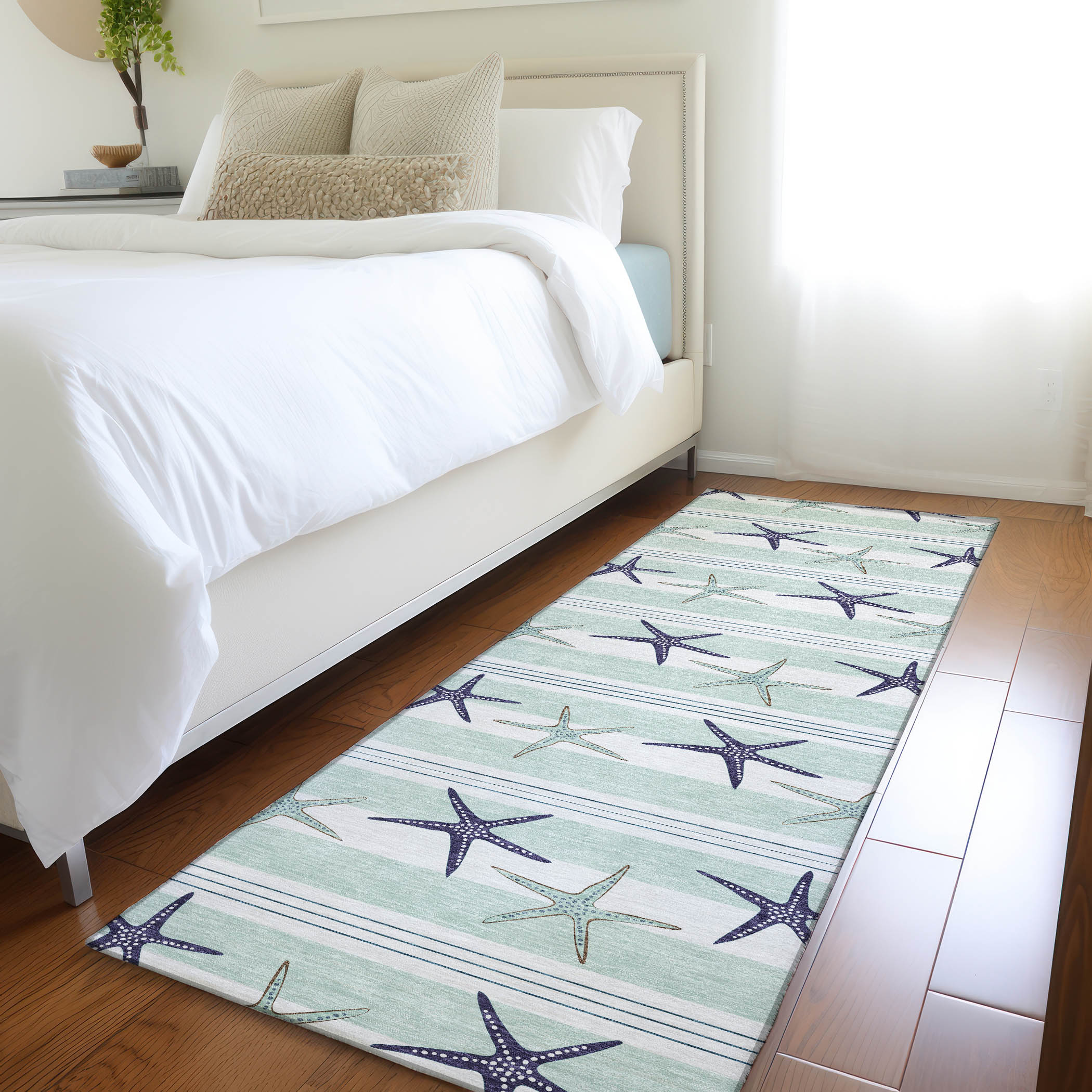 Addison Rugs AMF191SE2X8 Mayfield AMF191SE 2 x 7 (ft) Loomed Polyester Seaglass Rectangular Indoor Geometric Machine washable Area rug