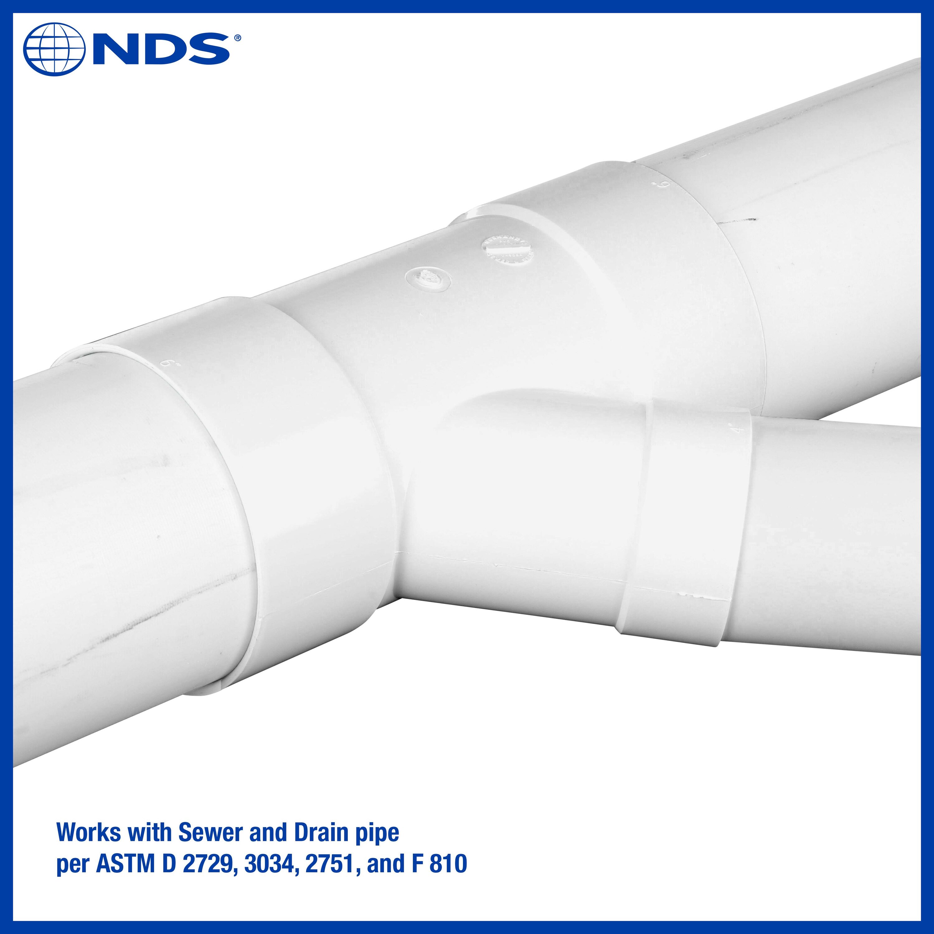 NDS PVC Sewer and Drain 45 Degree Wye, 6 in. Hub X Hub X 4 in. Hub in ...