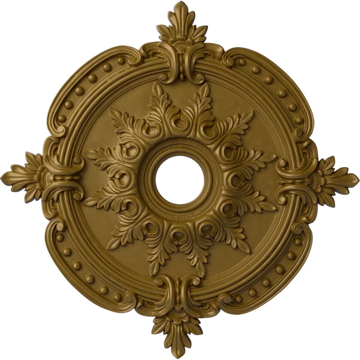 Ekena Millwork CM28BEGLS Benson Classic 28.375-in W x 28.375-in L Painted Gold Polyurethane Whole Ceiling Medallion