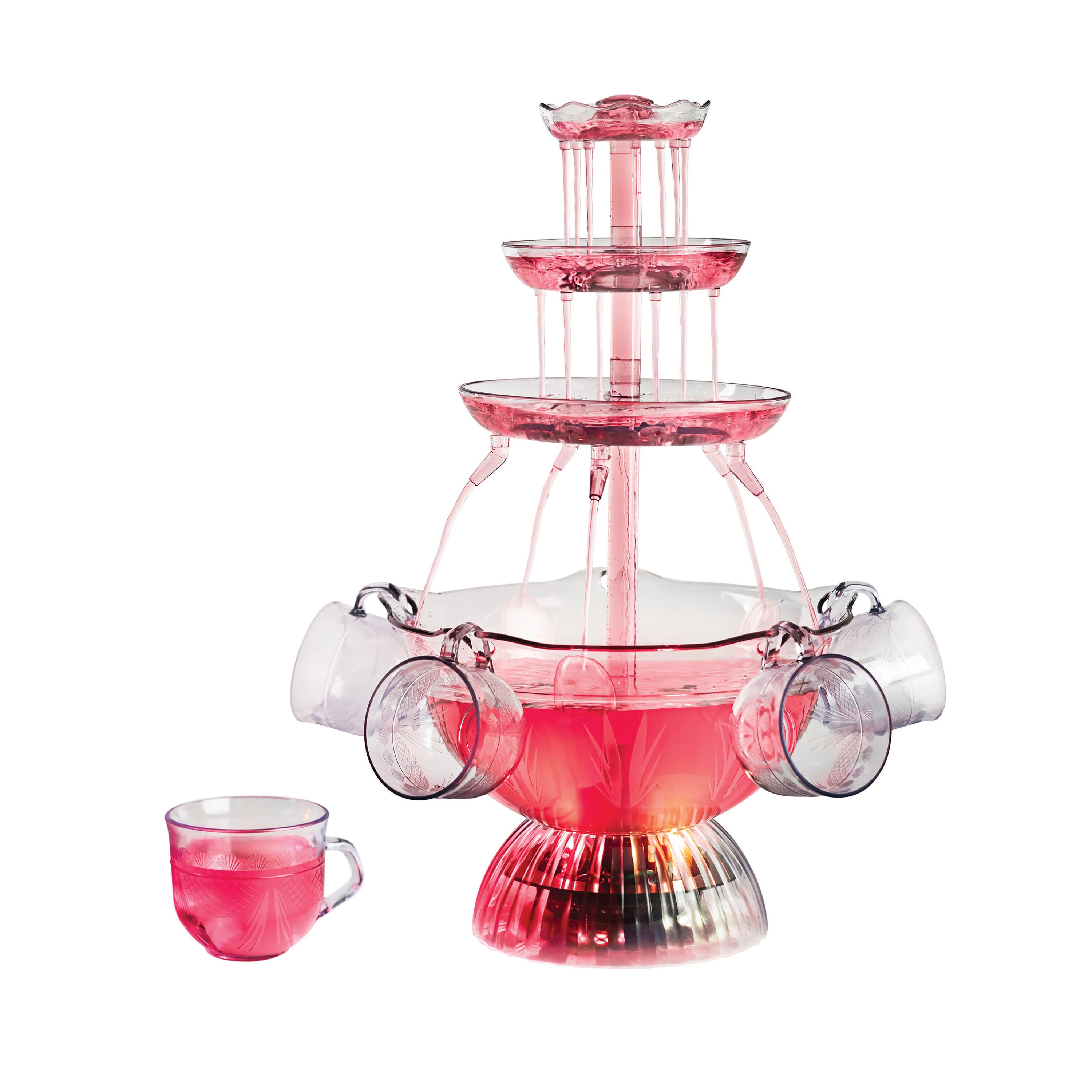 Nostalgia 3-Tier Chocolate Fondue Fountain - 24 oz Capacity - Pink  Stainless Steel - Perfect for Parties - Sweet & Savory Dipping Fun in the  Fondue Pots & Fountains department at