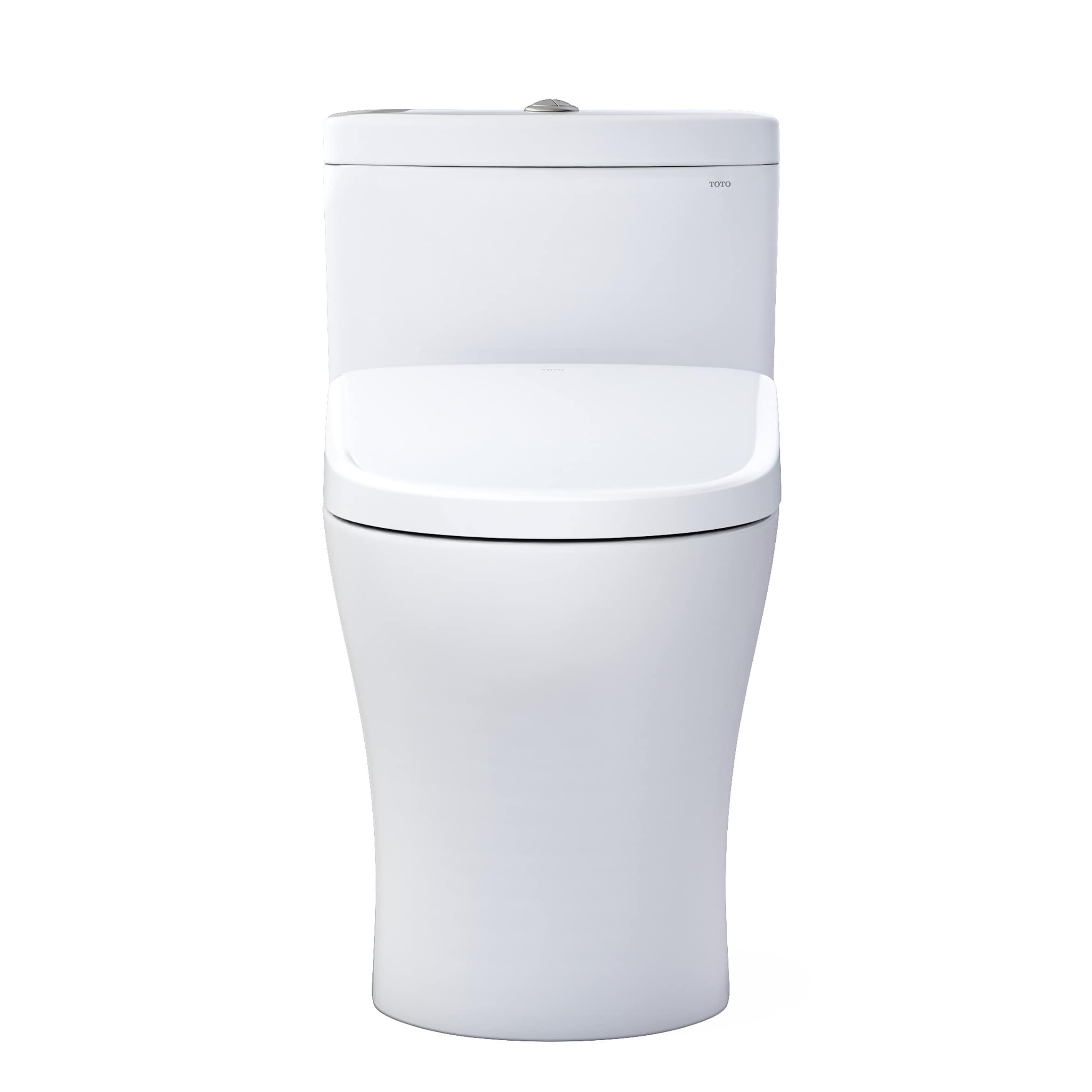 TOTO Aquia Cotton White Dual Flush Elongated Chair Height Toilet 12-in ...