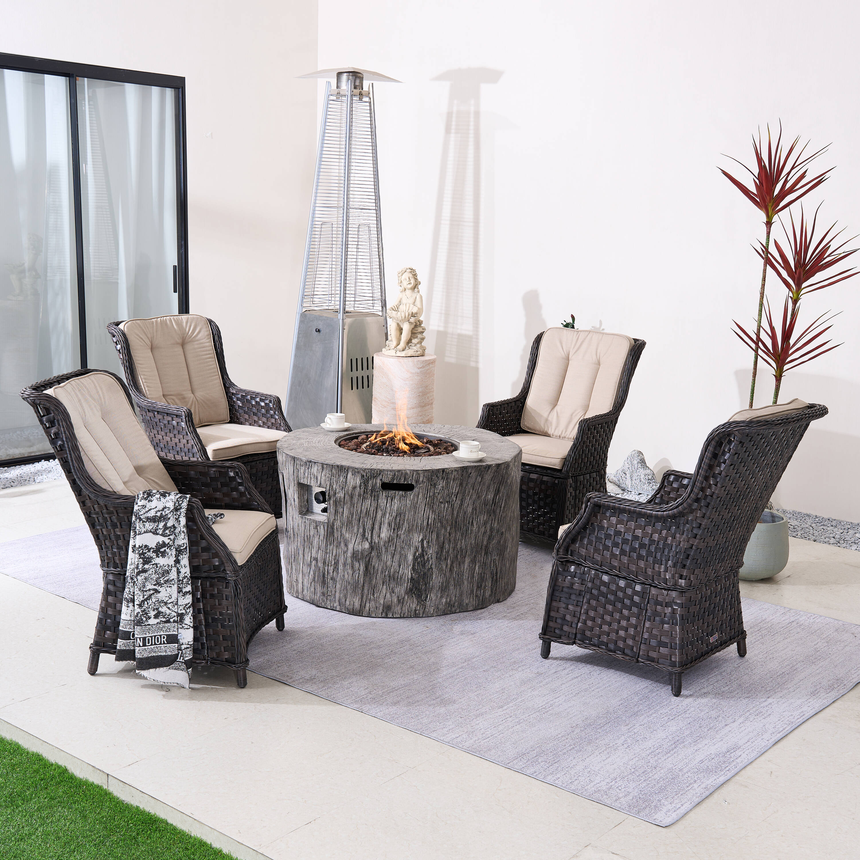 Direct Wicker DWG-4-010B&2181-GR Patio-Conversation-Sets - View #8
