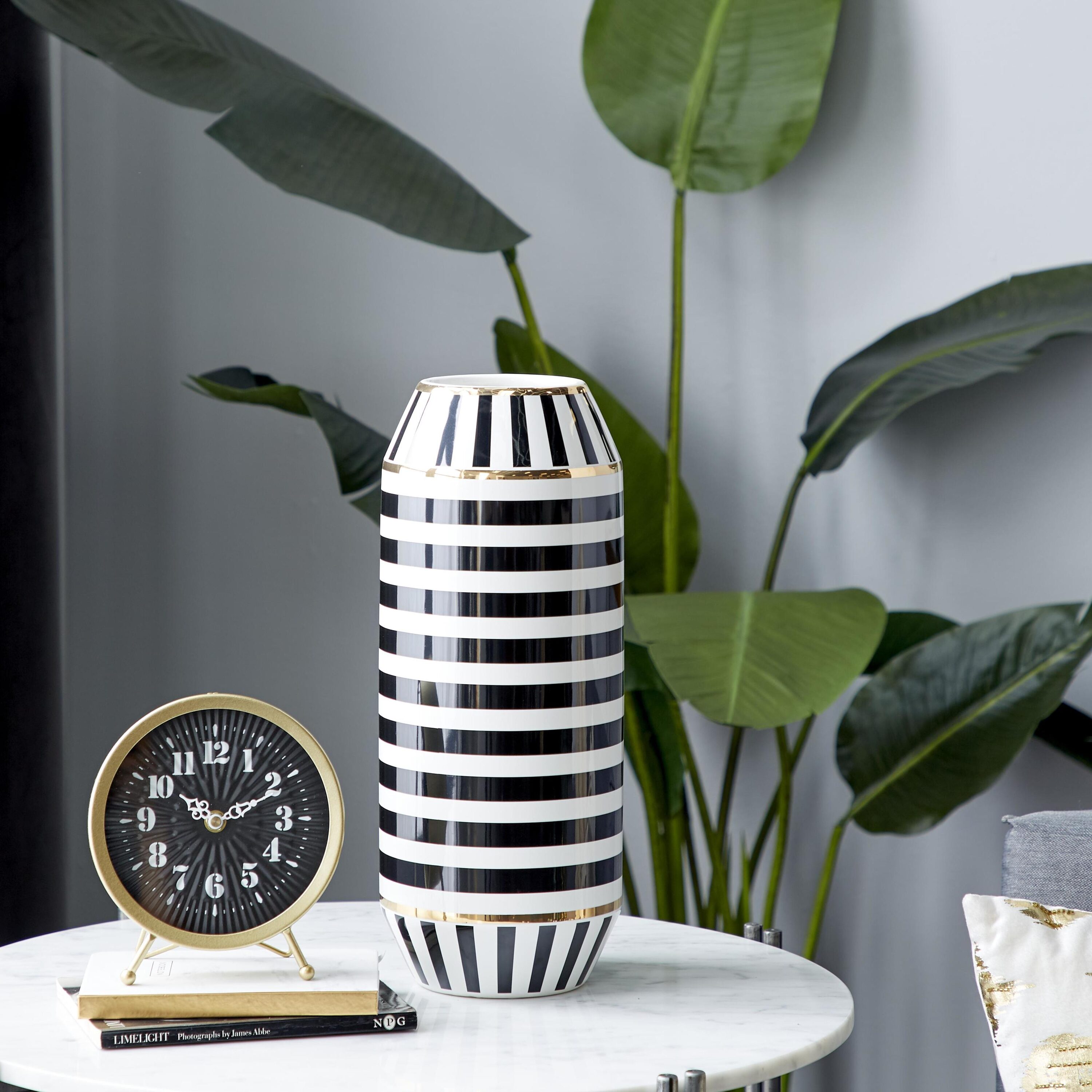 Black and White Ceramic Bouquet Table Vase
