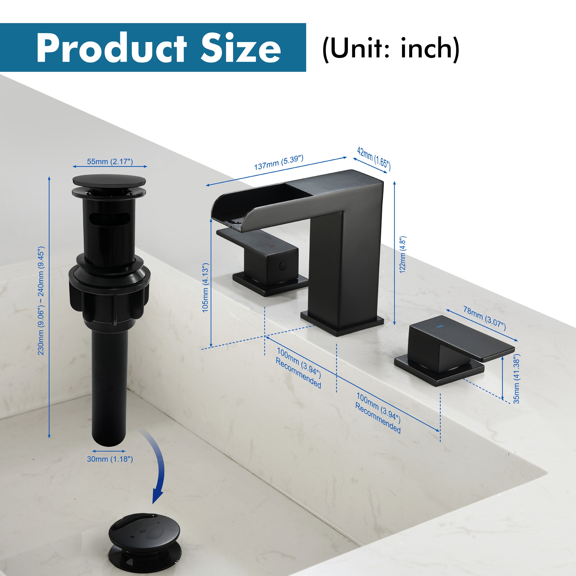 WELLFOR WF-B3371-MB Lavatory-Faucets - View #4