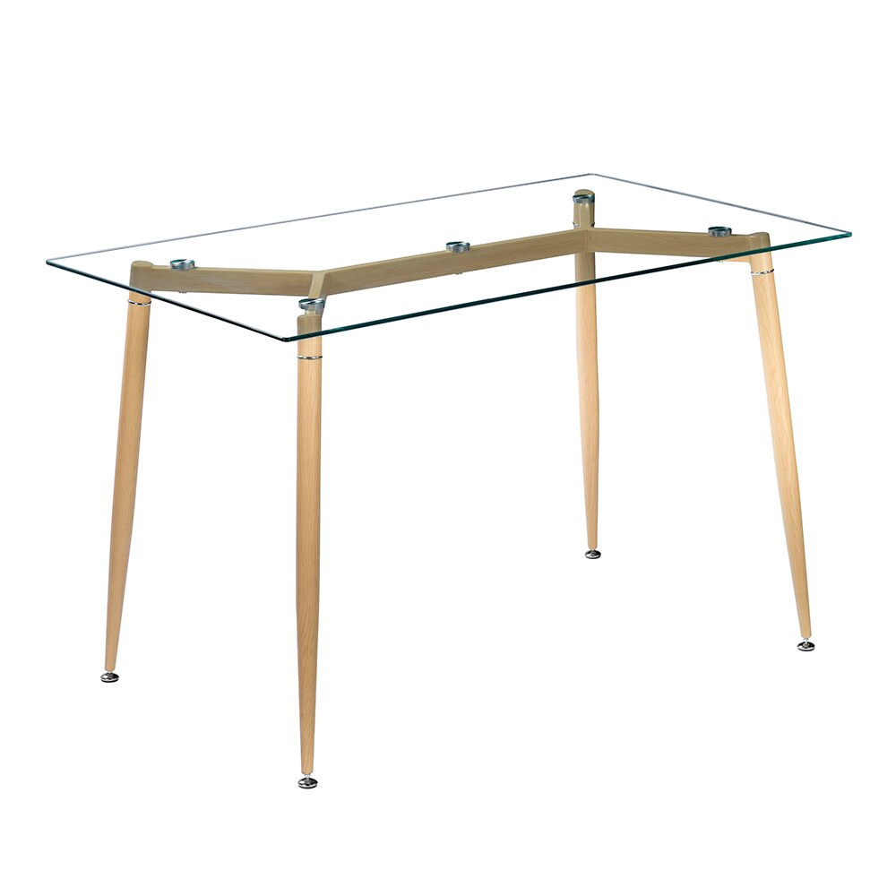 Winado 303868585390 Dining Table Transparent Contemporary/Modern Dining Table, Glass top with Electroplating Metal 47.24-in L x 29.53-in H