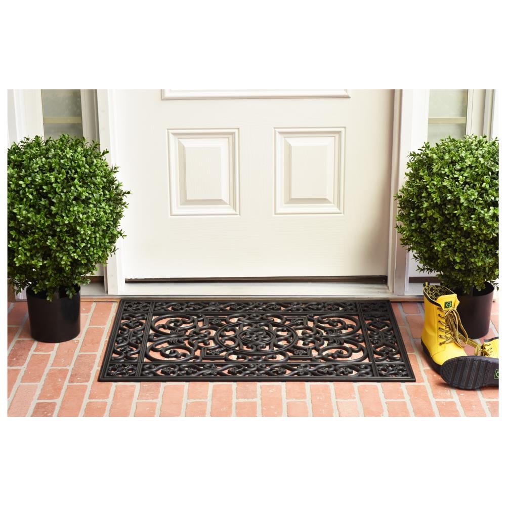 Callowaymills 3-ft x 4-ft Black Rubber Rectangular Indoor or Outdoor ...