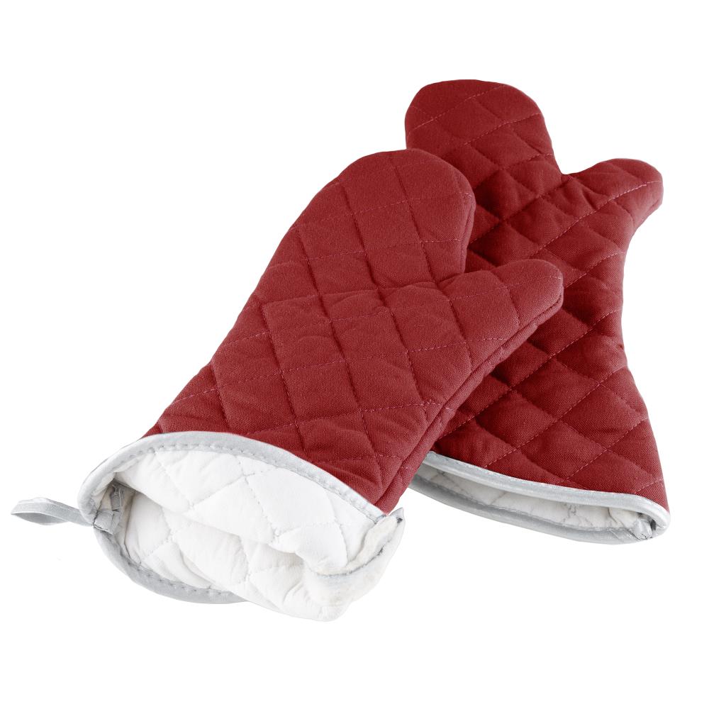 Silicone Oven Mitts - Extra Long Professional Quality Heat Resistant With  Quilted Lining And 2-sided Textured Grip Dark Red By Hastings Home : Target