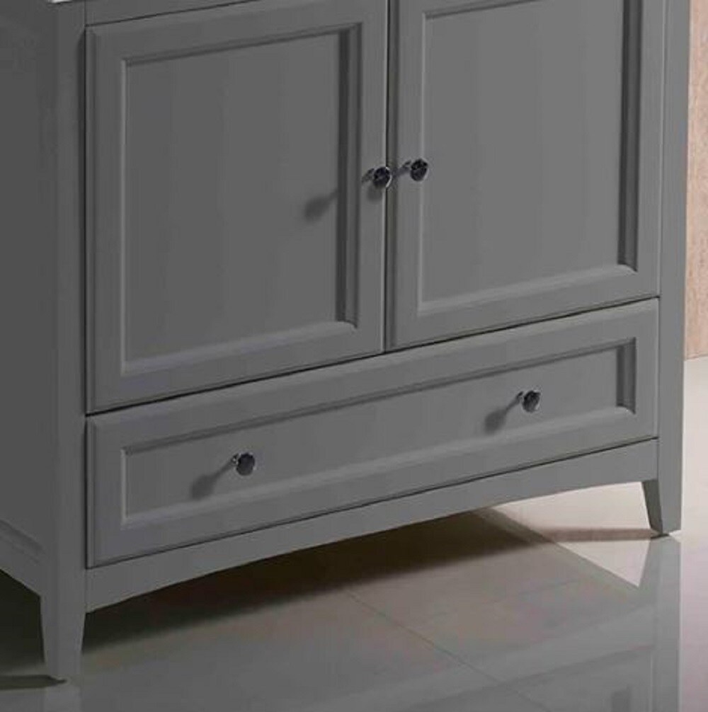 Oxford 36" Gray Quartz Stone Freestanding Single Sink Vanity