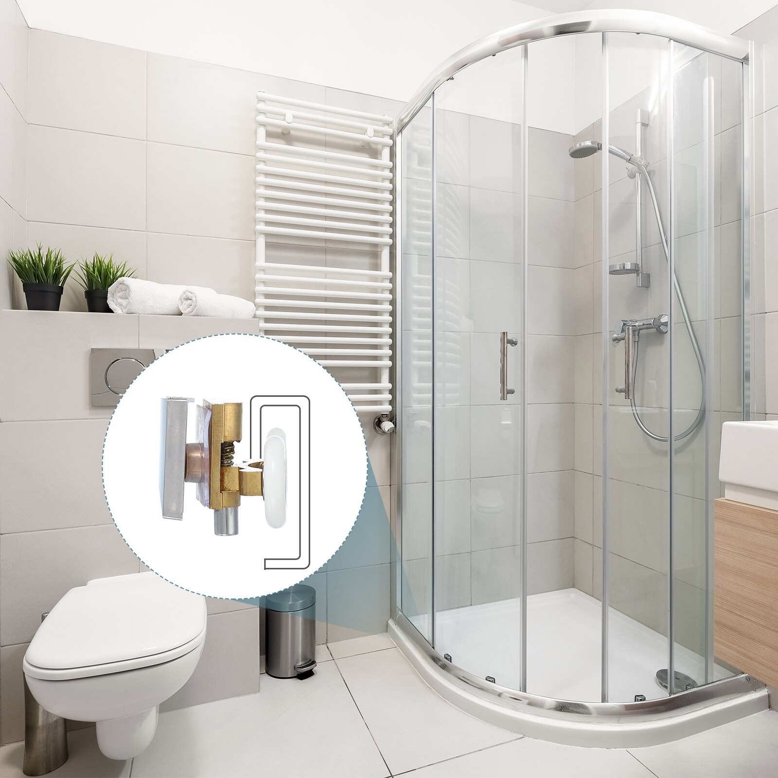 Unique Bargains S25093001UX8308 Tub-Shower-Door-Rollers - View #4
