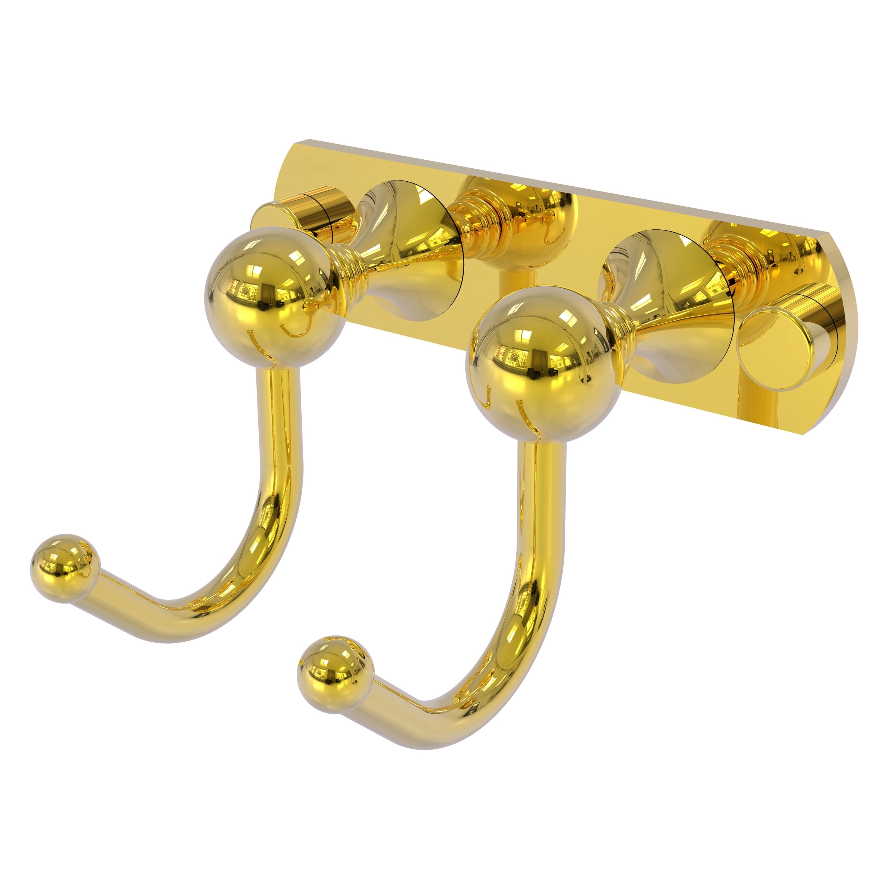 Allied Brass SL-20-2-PB Shadwell Polished Brass Double -Hook Wall mount Towel Hook