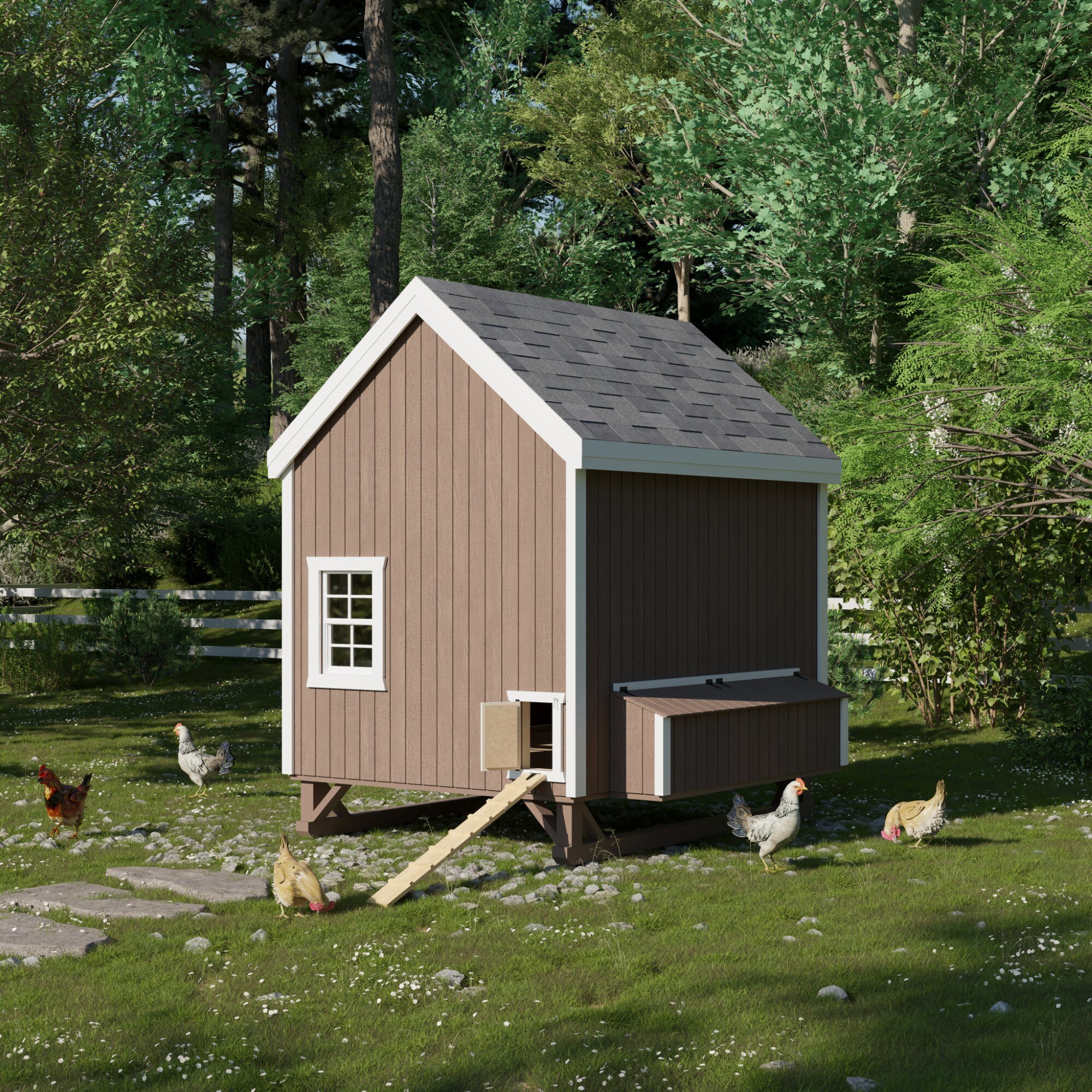 Little Cottage Co 6X8 CGCC-PNK Chicken-Coops-Rabbit-Hutches - View #3