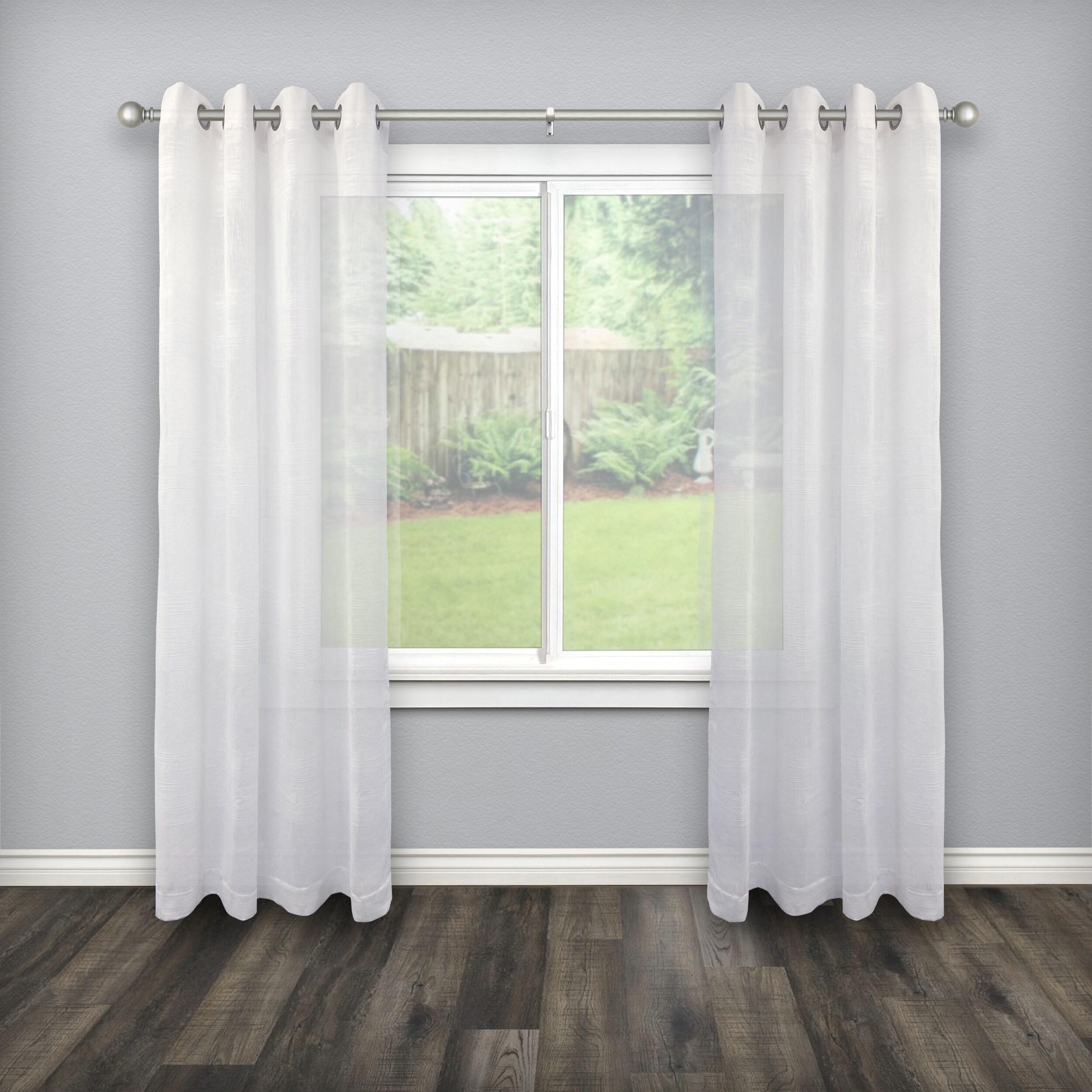 Adjustable Nickel Curtain Rod with Finial 36-72 Inches
