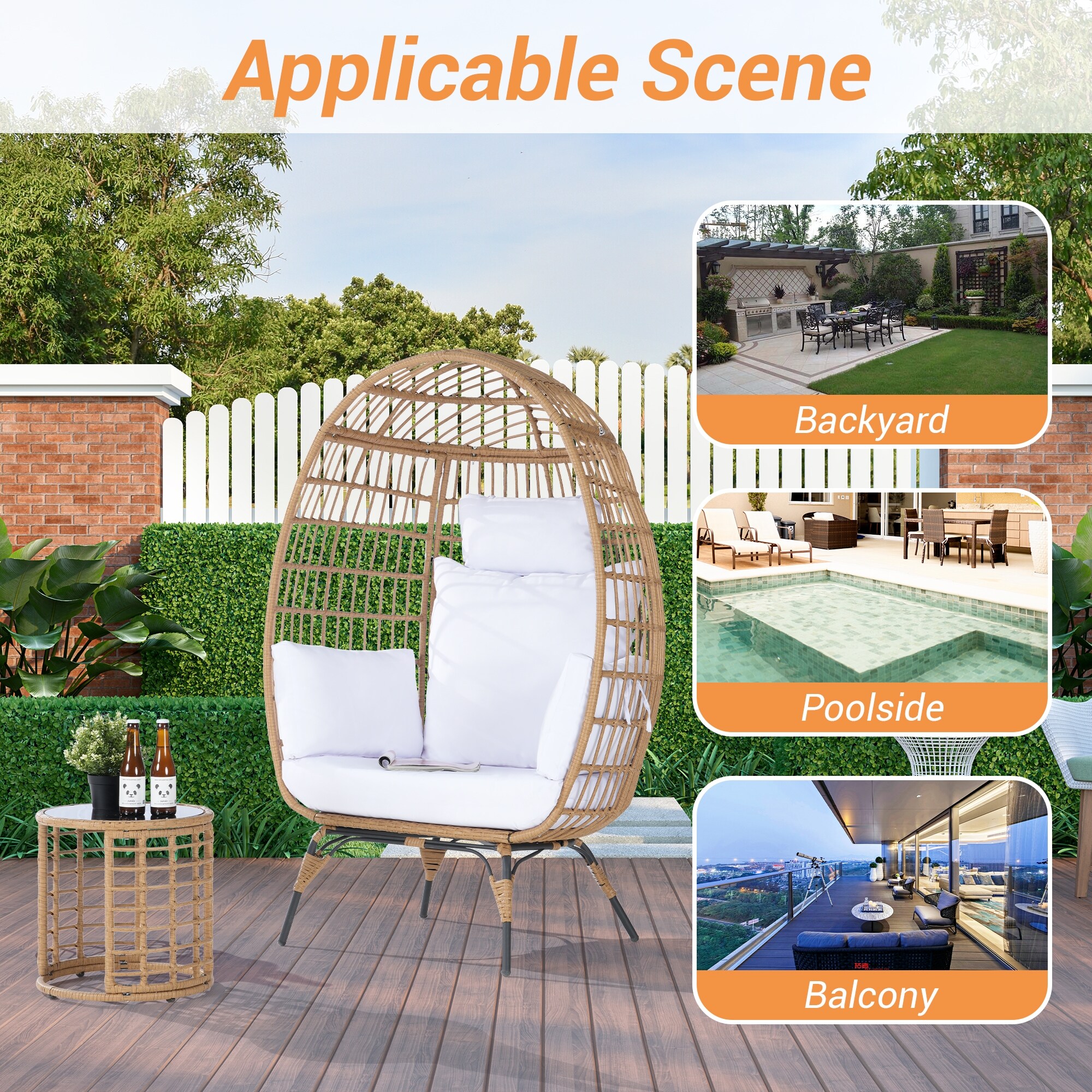SANSTAR L-RJDC52WT-AD Patio-Conversation-Sets - View #5