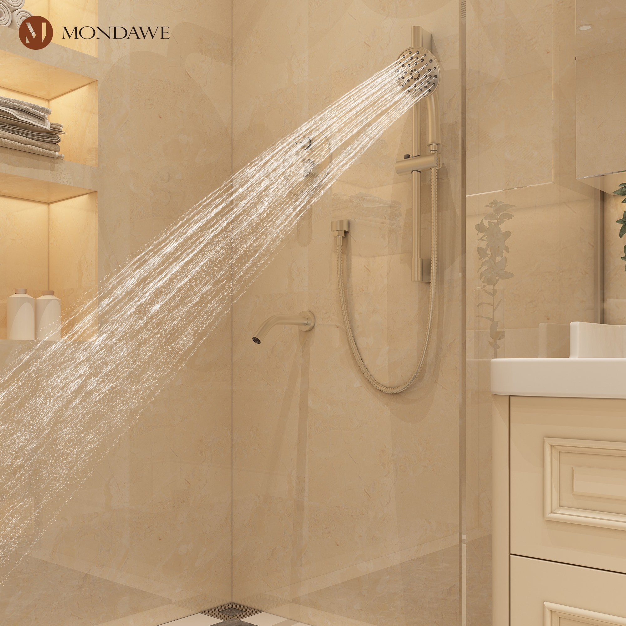 Mondawe MD-A3815-BN3 Showerhead-Bar-Panels - View #4