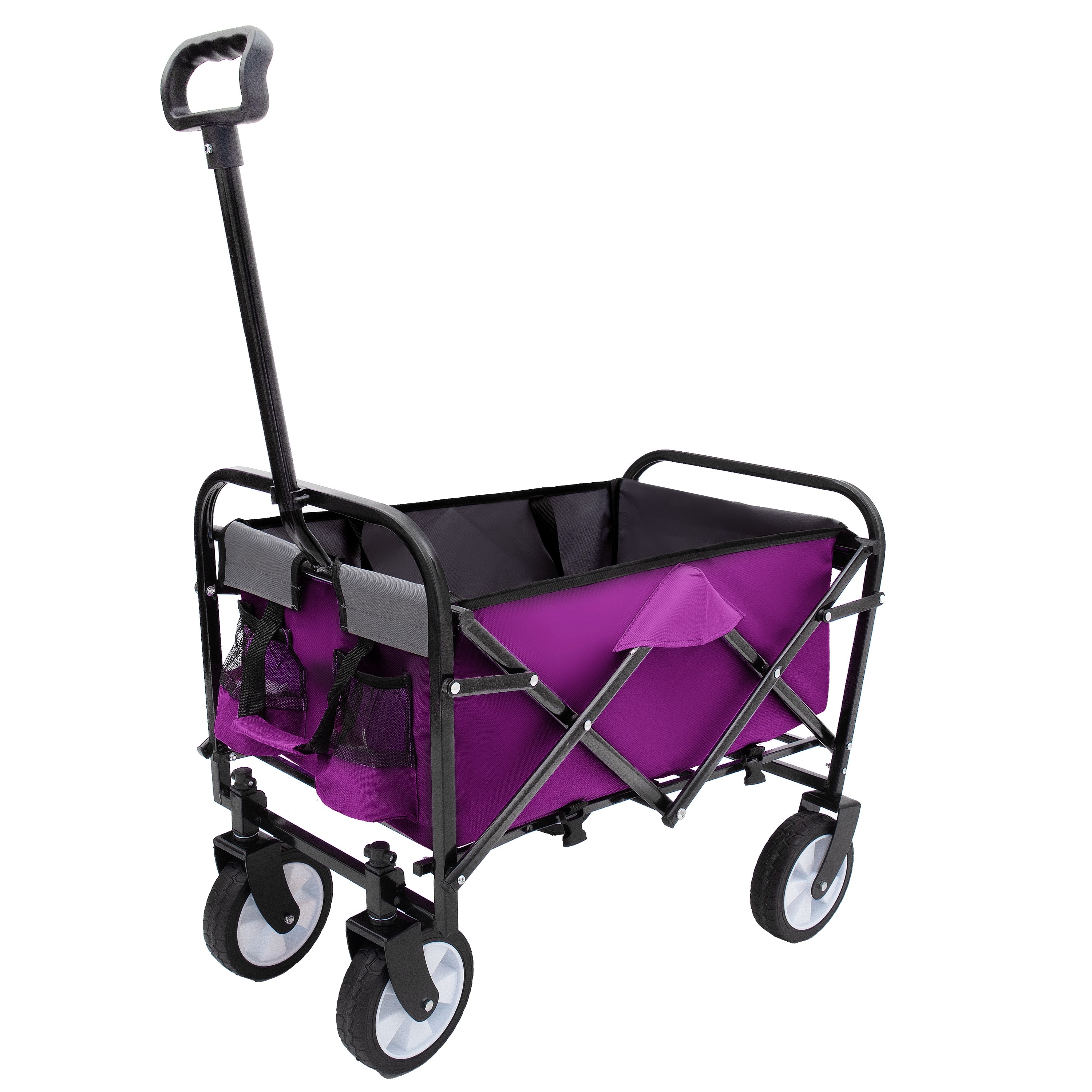 Maocao Hoom JLP210077 Foldable Wagon Cart with strapping system 2.1-cu ft Steel Folding Yard Cart