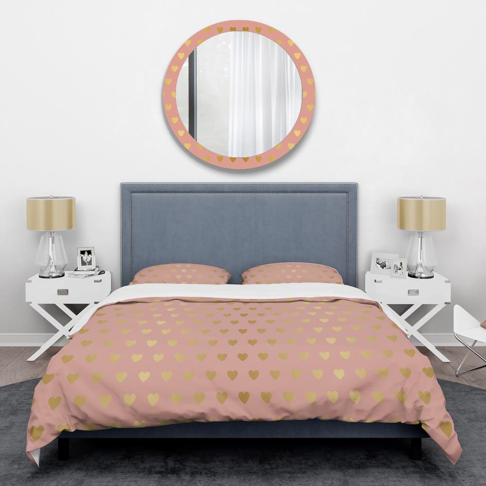 Designart BED24383-Q 3 -Piece Pink Queen Duvet cover Set