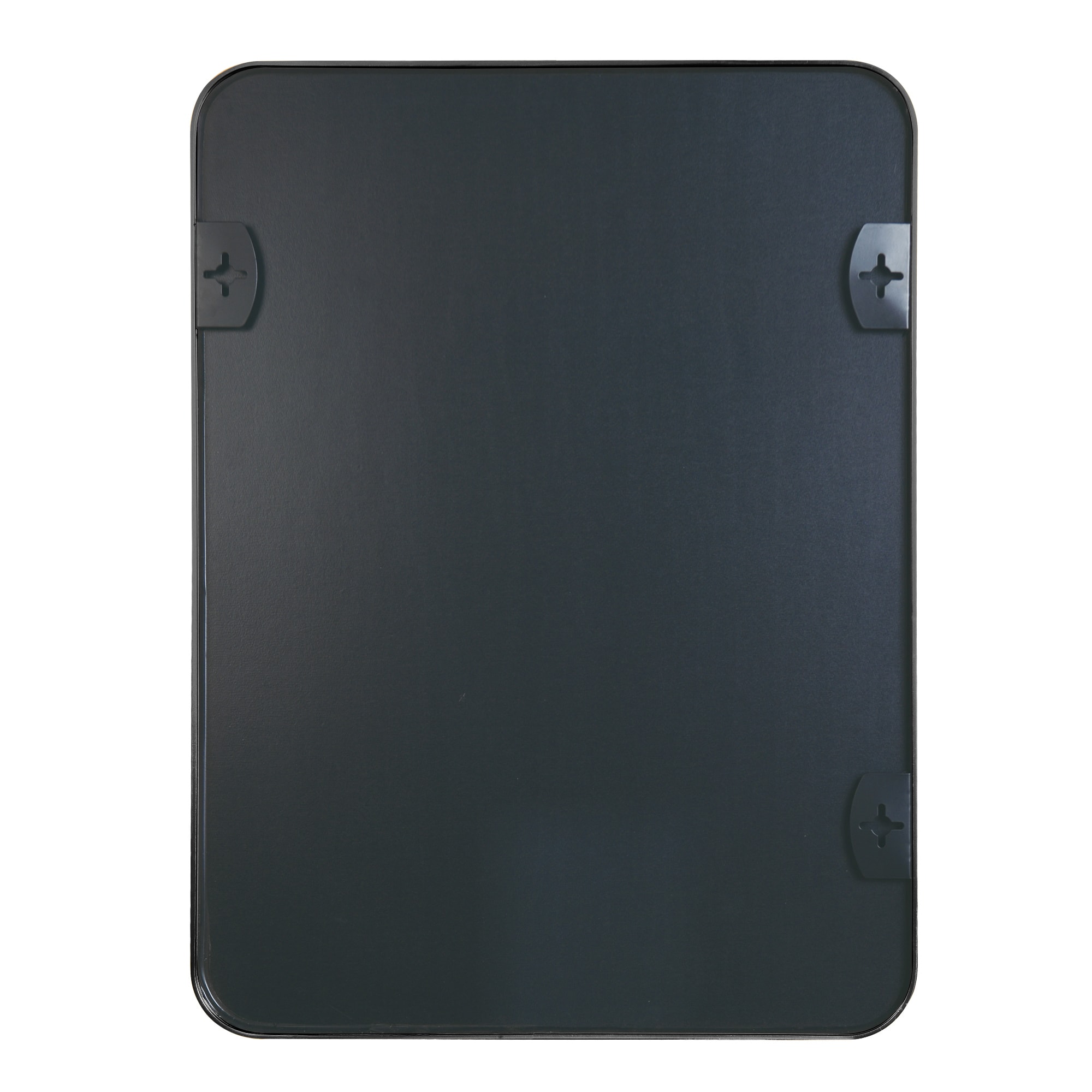 24" x 32" Matte Black Aluminum Framed Rectangular Wall Mirror