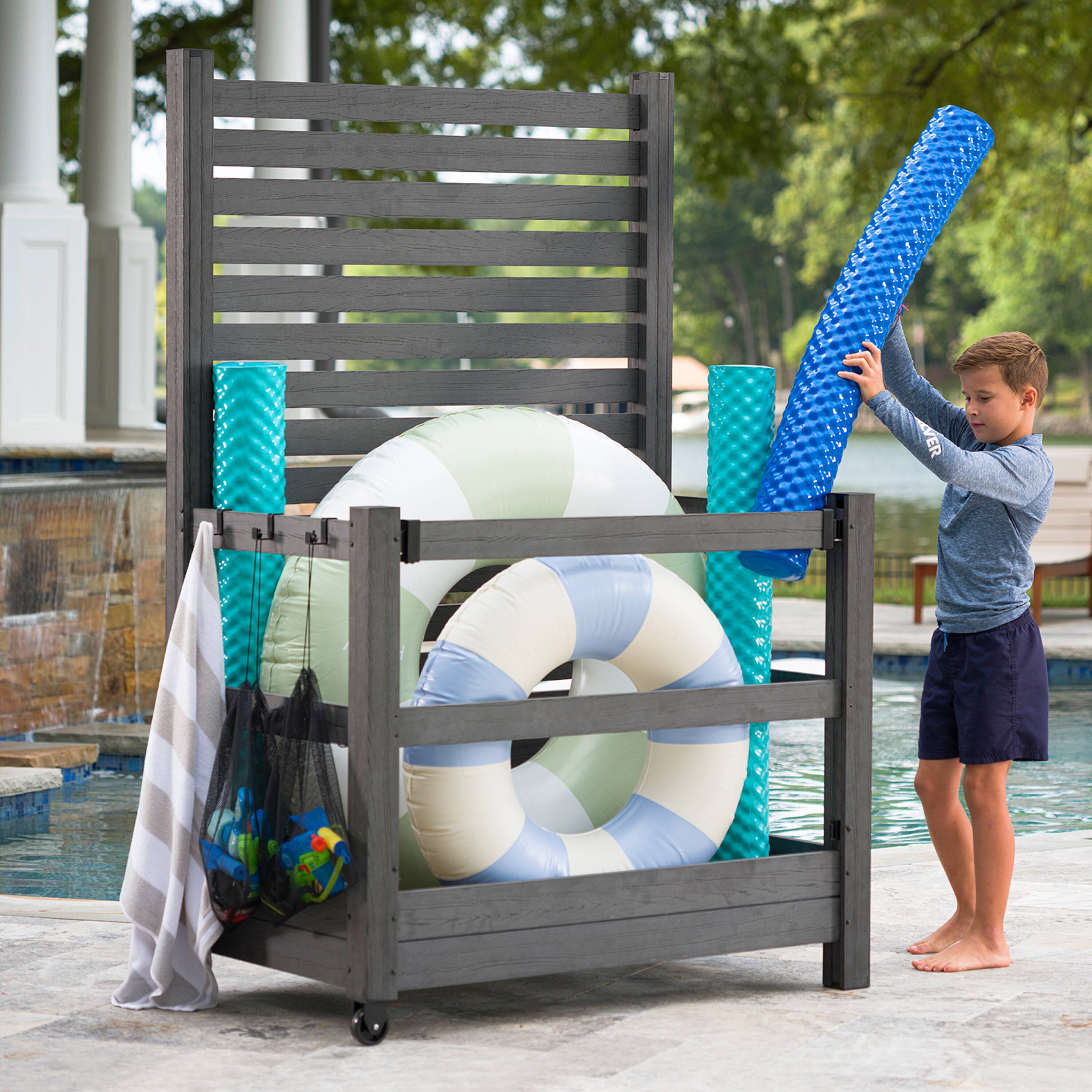 Zippity Outdoor Products ZP19080 Oasis Charcoal w/ Screen Vinyl Pool toy storage