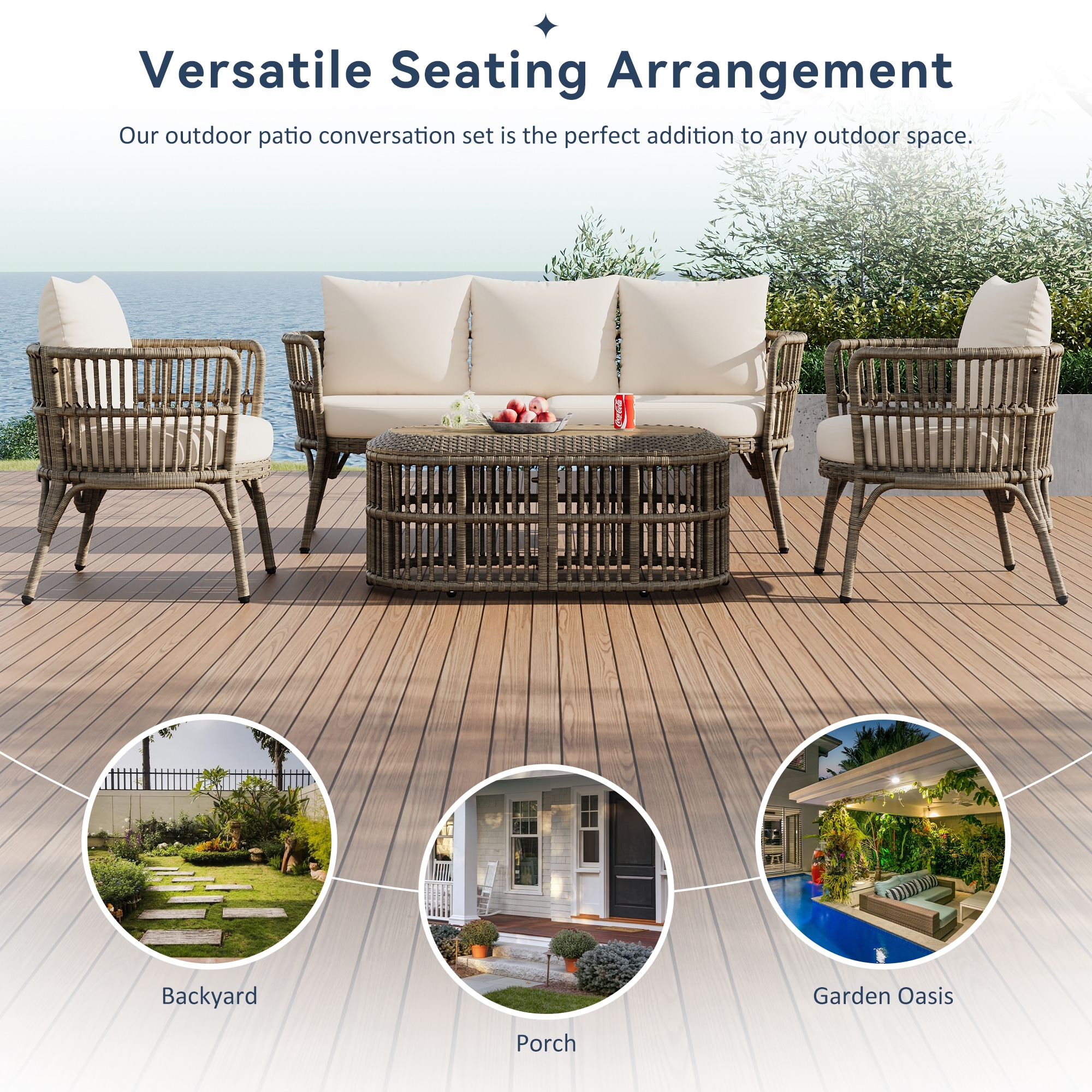 Forclover ALTR-08BE Patio-Conversation-Sets - View #3