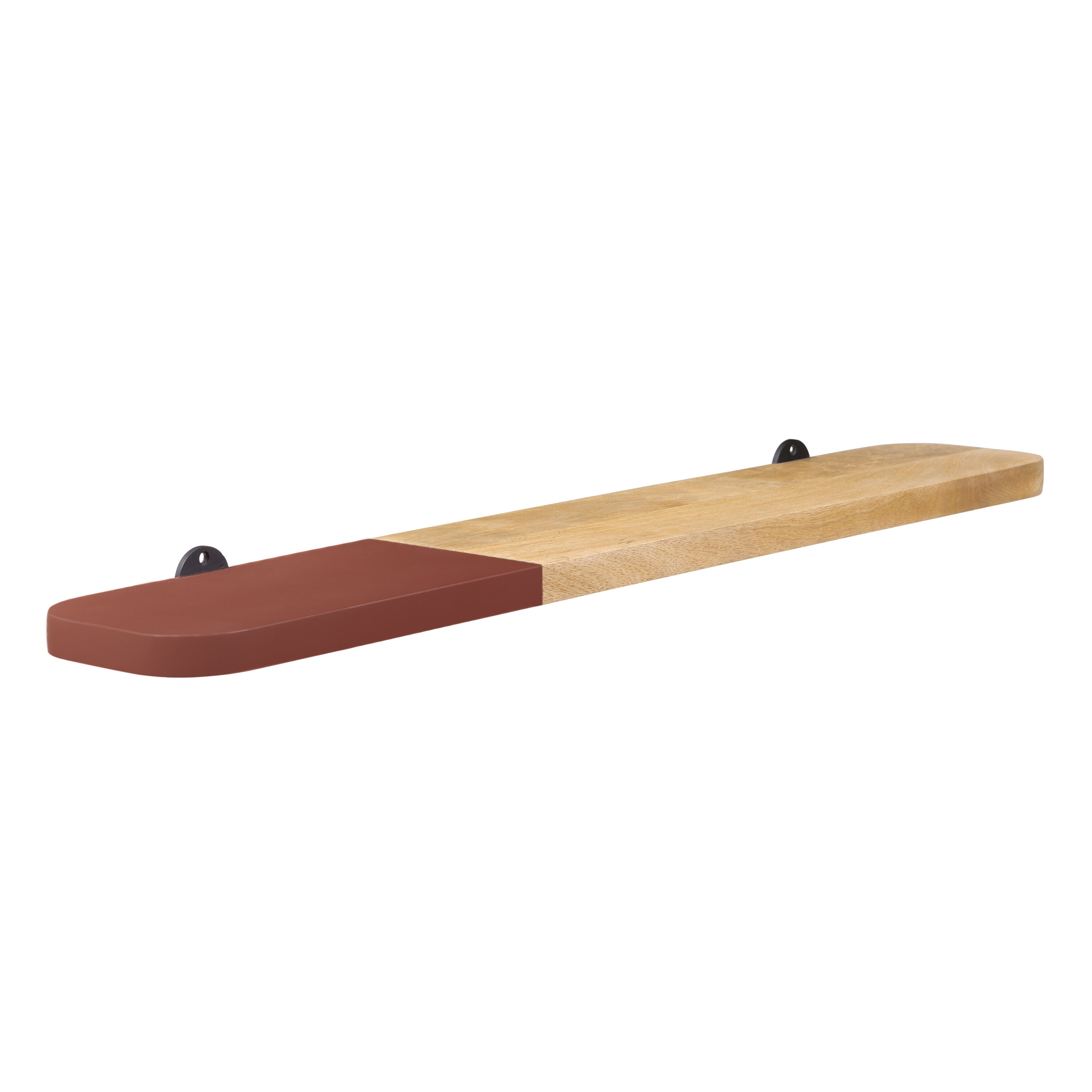 MH LONDON MH-ST-367 36-in L x 6-in D x 1-in H Natural and Burgandy Wood Rectangular Floating Shelf