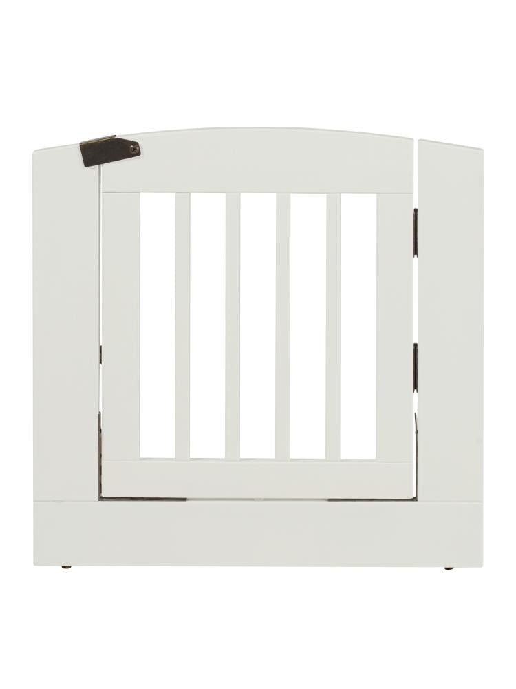 Camaflexi 192403 24-Inches H Freestanding Expandable White Wood Pet Gate