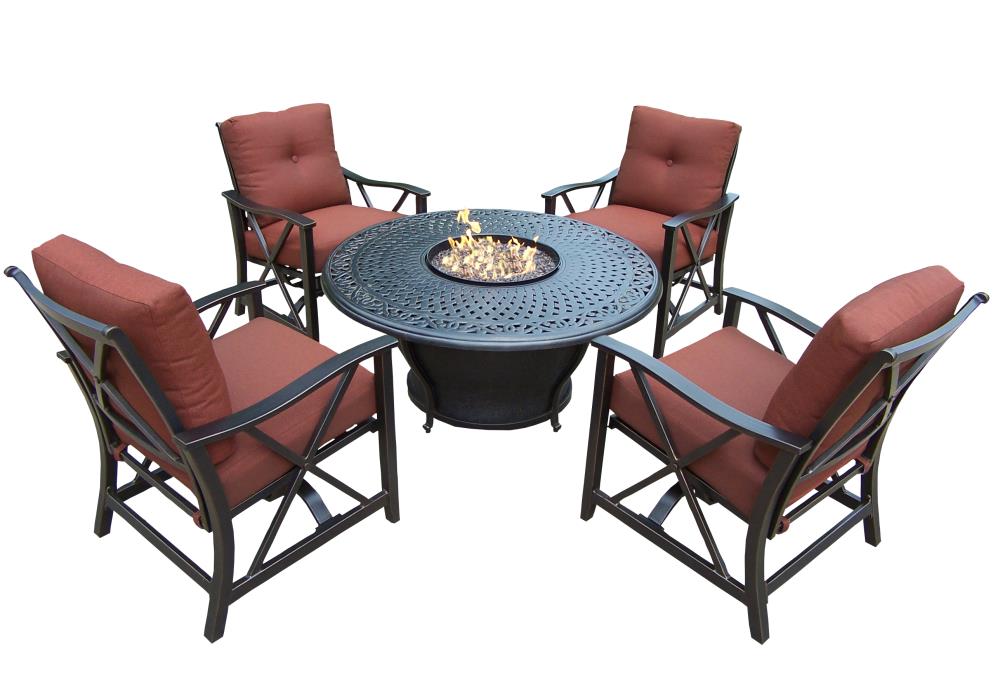Aluminum Propane Fire Pit Tables, Gas Fire Pit Table With Chairs