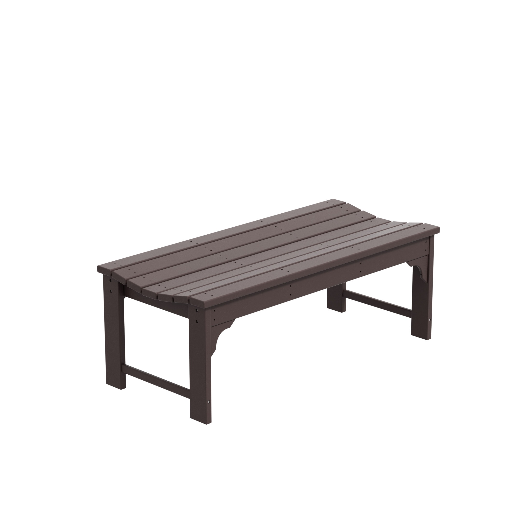 Westin Furniture OP2001-BN-DKBR Laguna 46-in W x 17.7-in H Dark Brown HDPE Garden Bench