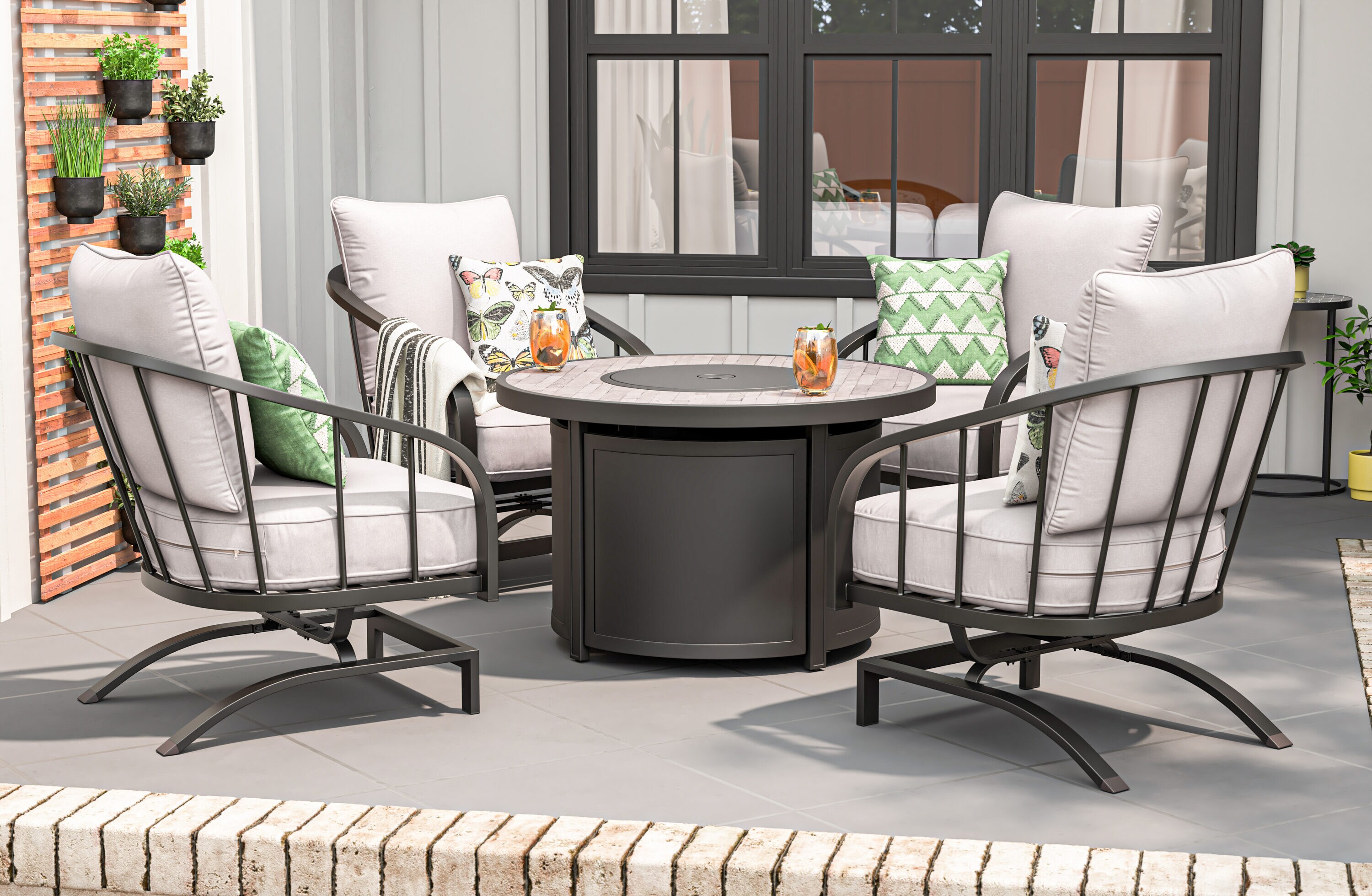 black patio furniture sets at lowes