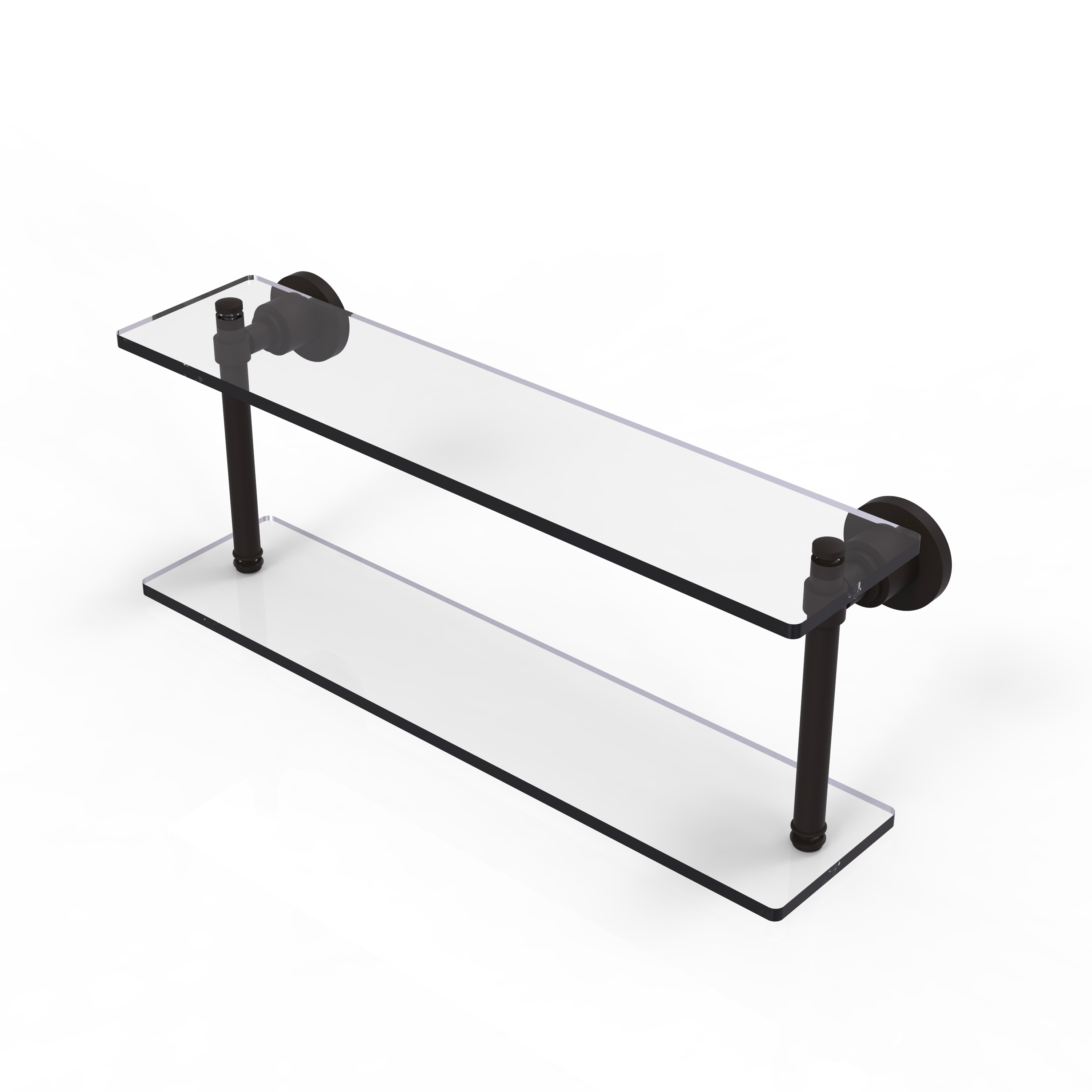 Allied Brass WS-2/22-ORB Washington Square Oil-Rubbed Bronze 2-Tier Wall Mount Bathroom Shelf (22-in x 8-in x 5-in)