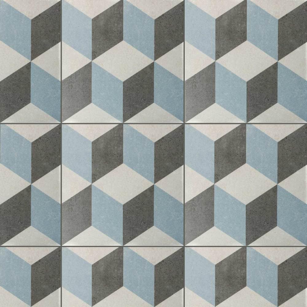 The Tile Life Prism Gray 9-in x 9-in Matte Porcelain Encaustic Floor and Wall Tile ( 10.76-sq ft Carton )