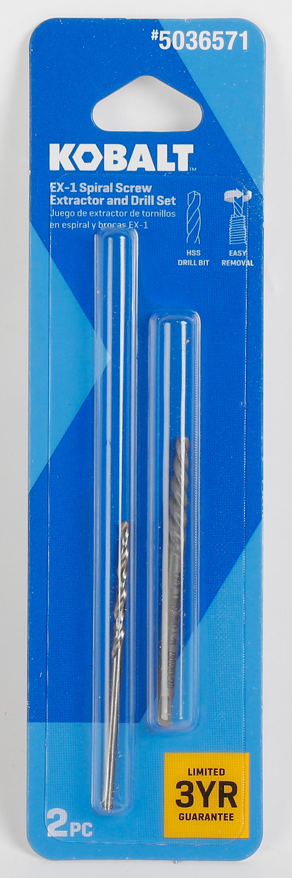 Grabit Broken Bolt and Damaged Screw Extractor Kit (2pc / Size 4 - 10)