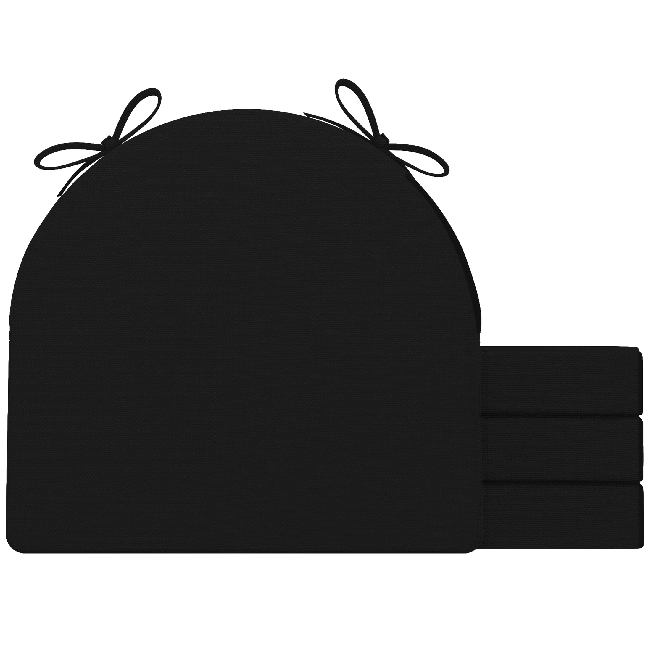 AAAAAcessories LS-DCCLU-HEI-4P Black Solid Chair Cushion