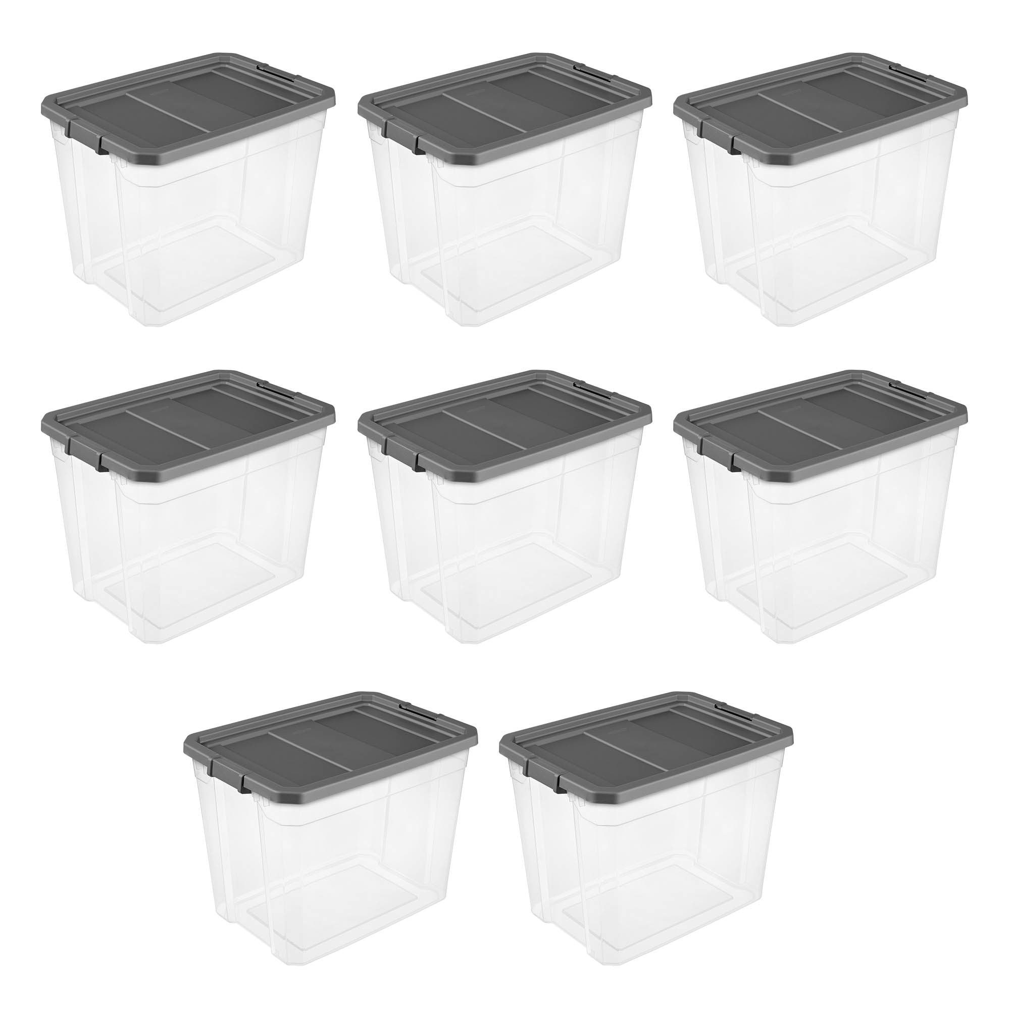 Ezy Storage 9-Pack Small 2-Gallons (8-Quart) Clear Heavy Duty Tote with  Hinged Lid in the Plastic Storage Containers department at
