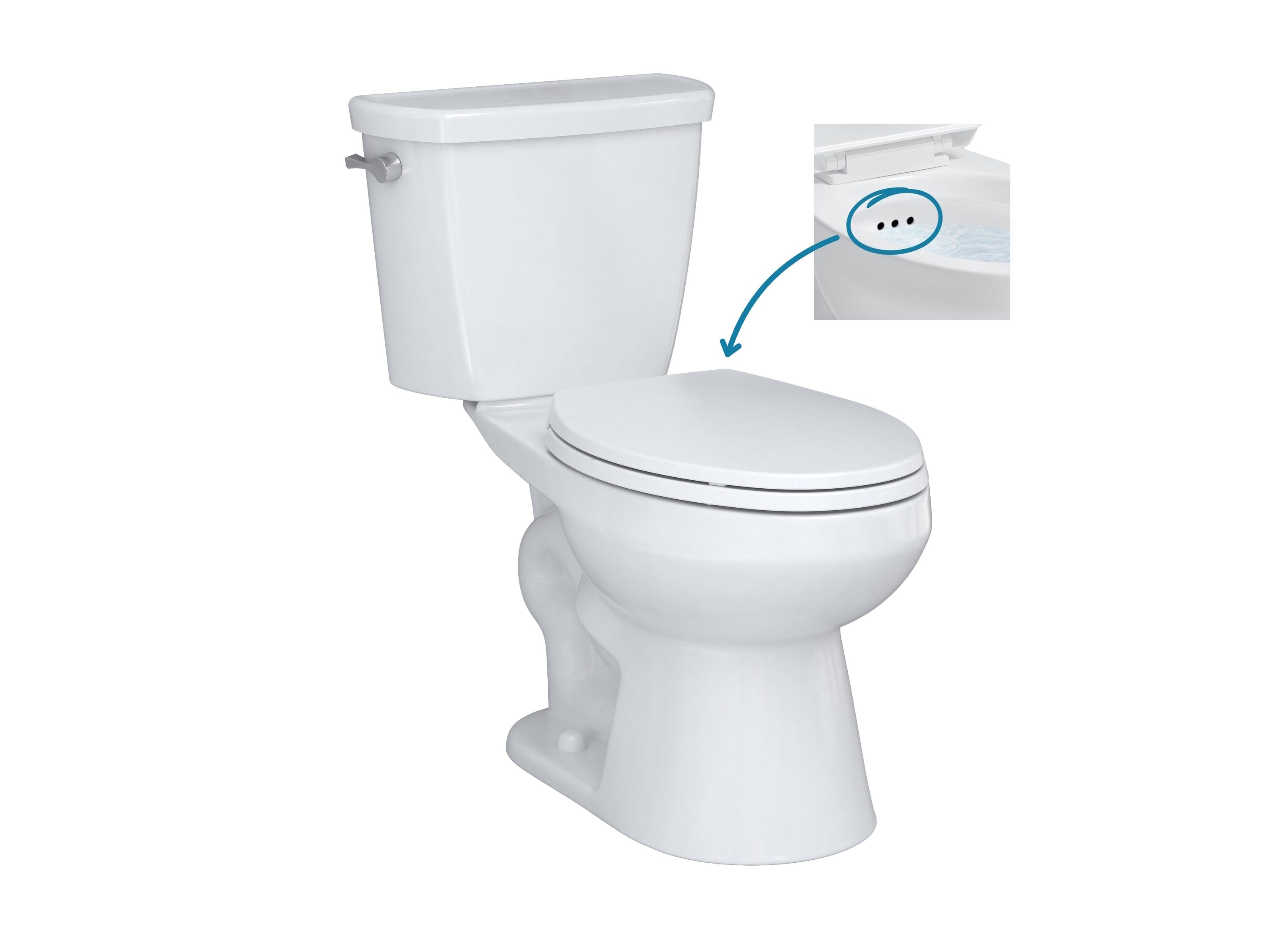 CRAFT + MAIN TL-5800AF-EW EASLEY FLUSH GUARD White Elongated Standard height Soft Close 2-piece Toilet 12-in Rough-In WaterSense 1.28 GPF
