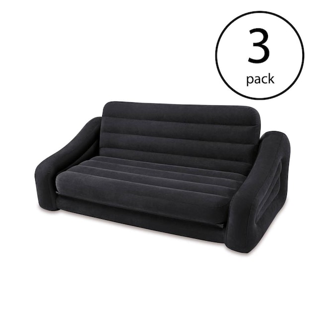 Inflatable Sofas Intex Inflatable Queen Size Pull-Out Futon Sofa Couch Bed, Dark Gray (3  Pack) in the Inflatable Furniture department at Lowes.com