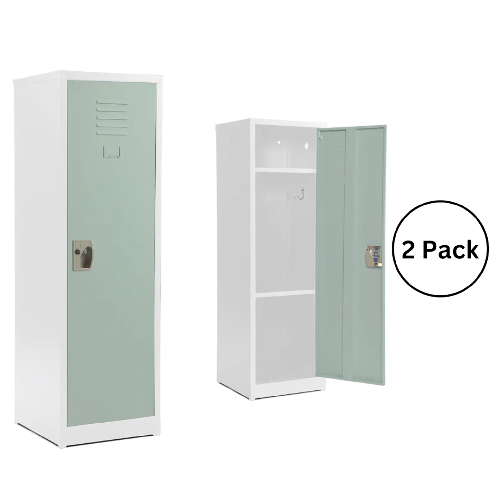 AdirOffice 629-01-MGRN-PKG-2 629 Series Set of 2 15-in W x 48-in H x 15-in D Steel Full Storage Lockers