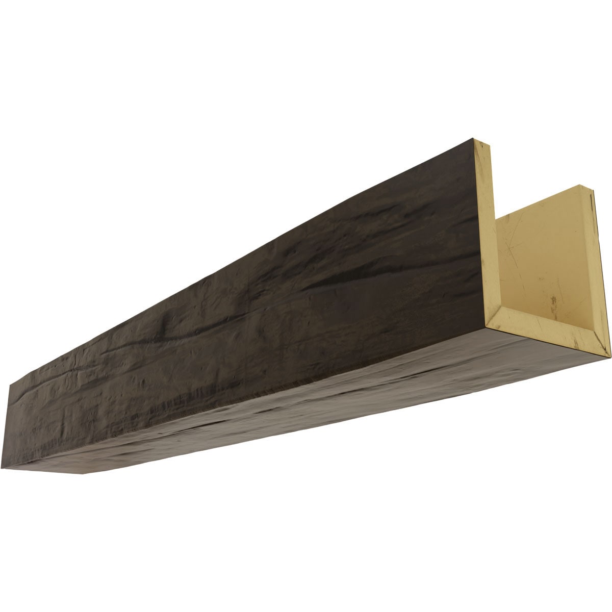 Ekena Millwork BMRW3C0060X100X096ZW Riverwood 10-in x 6-in x 96-in Premium Walnut Finished Polyurethane U-Shaped Decorative Beam