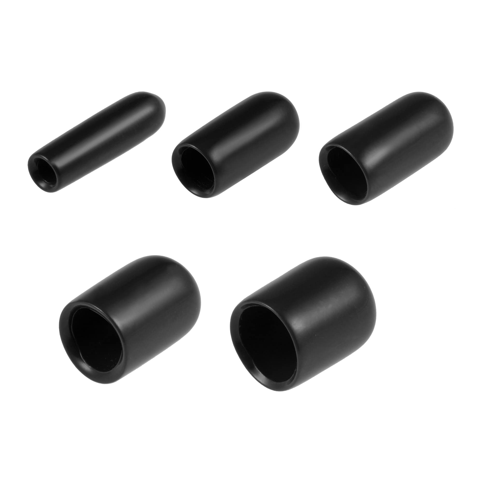 Unique Bargains 100pcs Round Rubber End Caps Protective Caps 1/8-Inch 3 ...