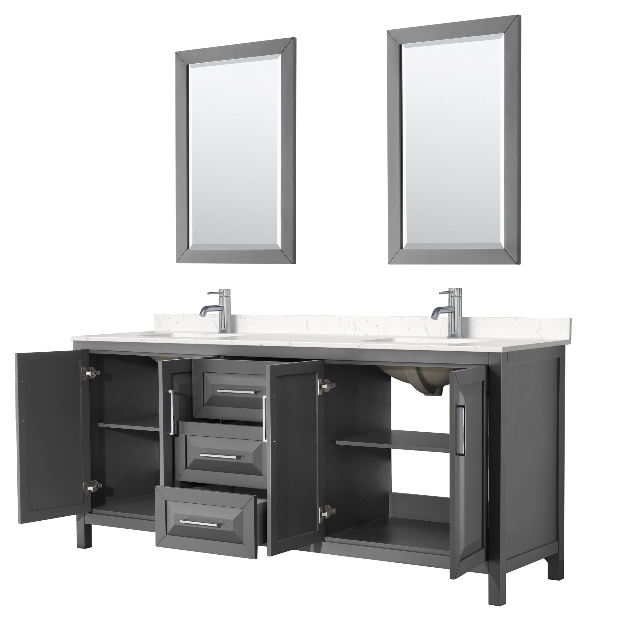 Wyndham Collection WCV252580DKGC2UNSM24 Bath-Vanity-Combo - View #2