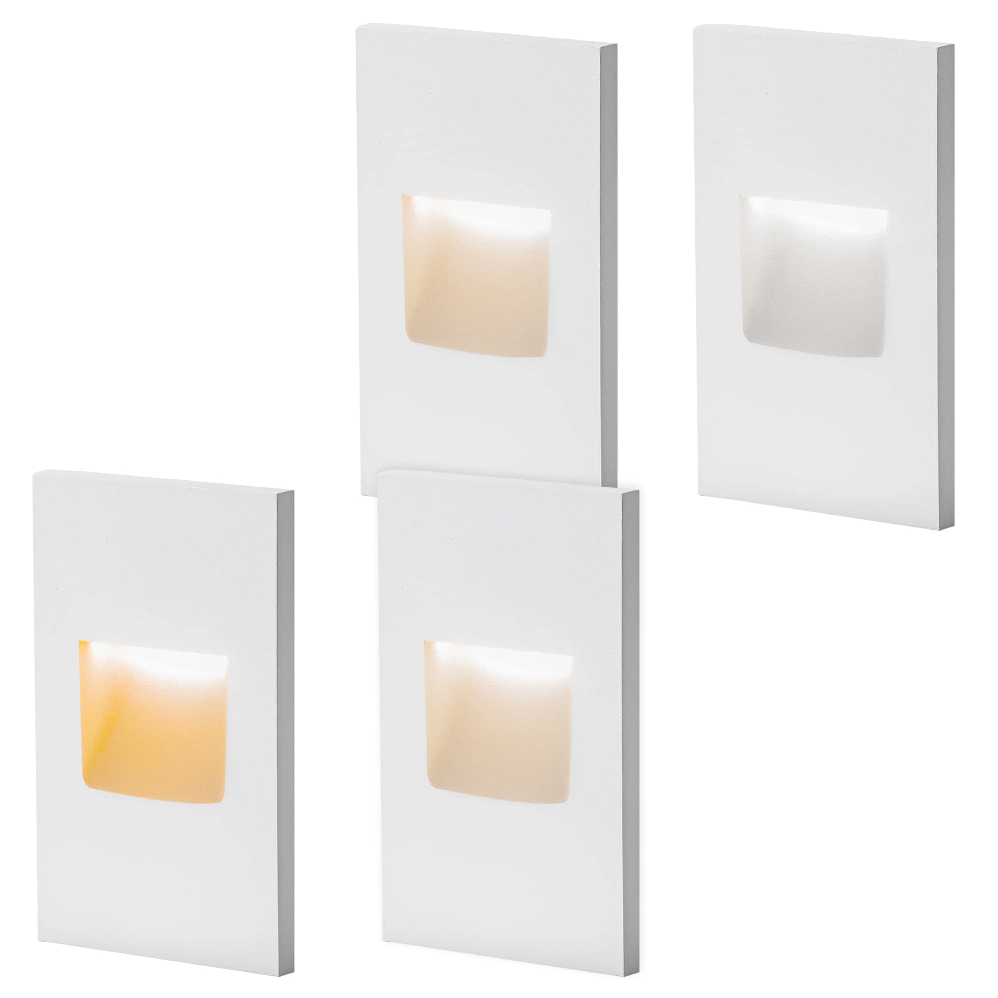AOIZGMY  LED Outdoor Step Lights 3000K 4000K 5000K Color Changing 3.5W 150LM 12V Low Voltage Waterproof White Aluminum 4 Pack