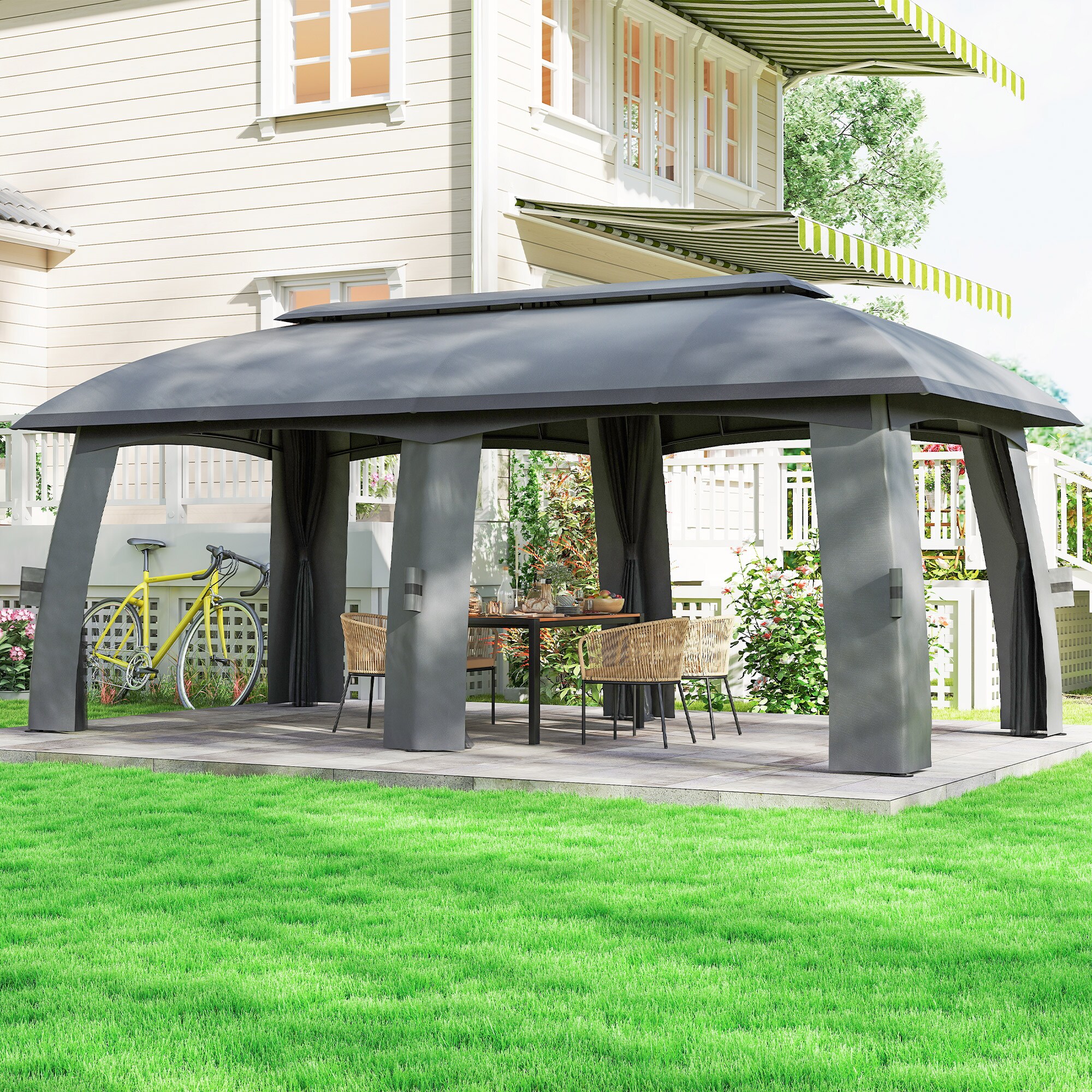 Outsunny 84C-365V00LG Wood-Resin-Gazebos - View #7