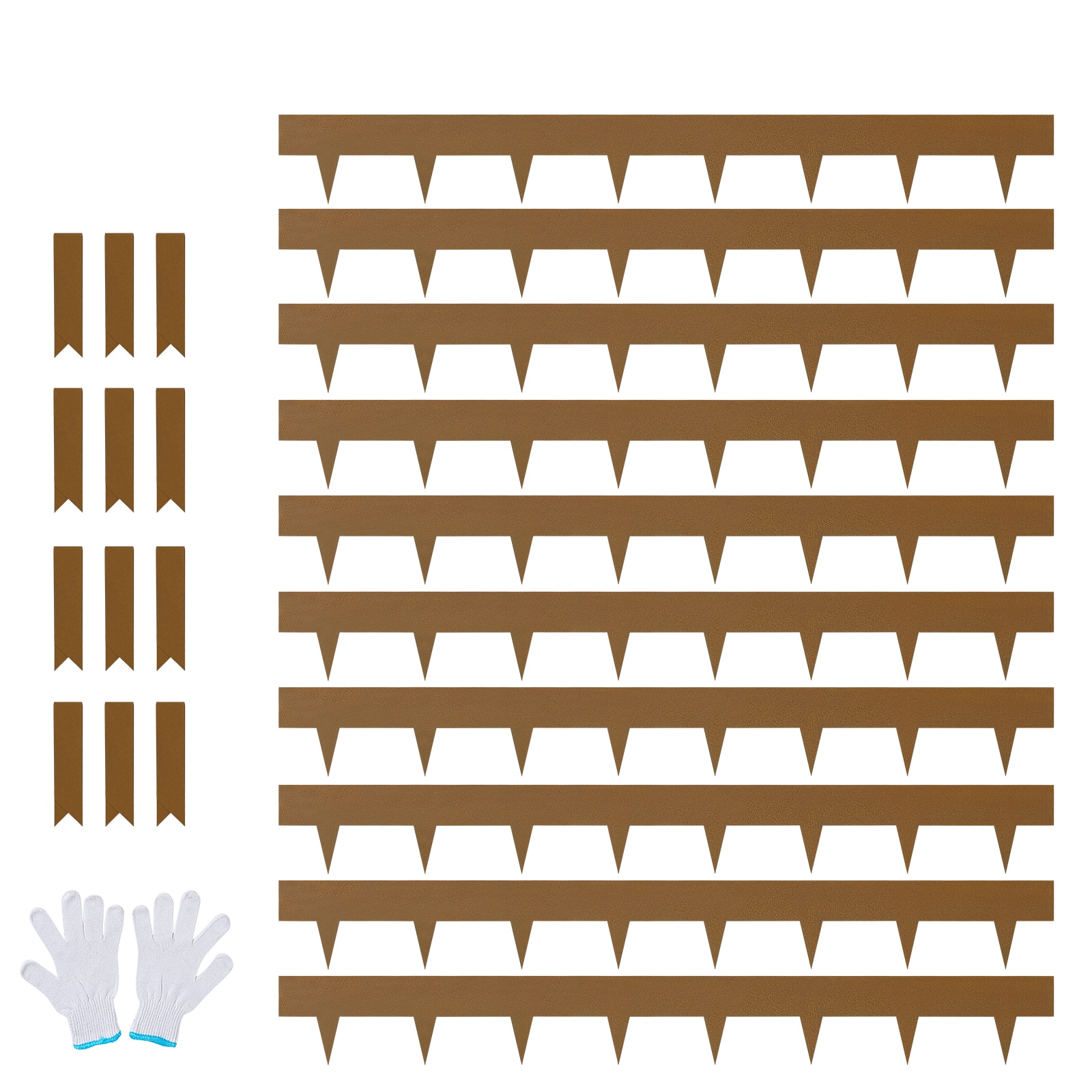 VEVOR CPPZ45INCH33L0JNFV0 33-Feet x 2-Inches Steel Landscape Edging 10 -Pack Steel Steel Landscape edging bundle