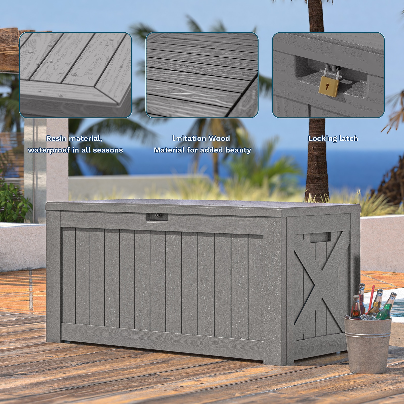 Patiowell WES-PSB24-0432A-DGY Deck-Boxes - View #4